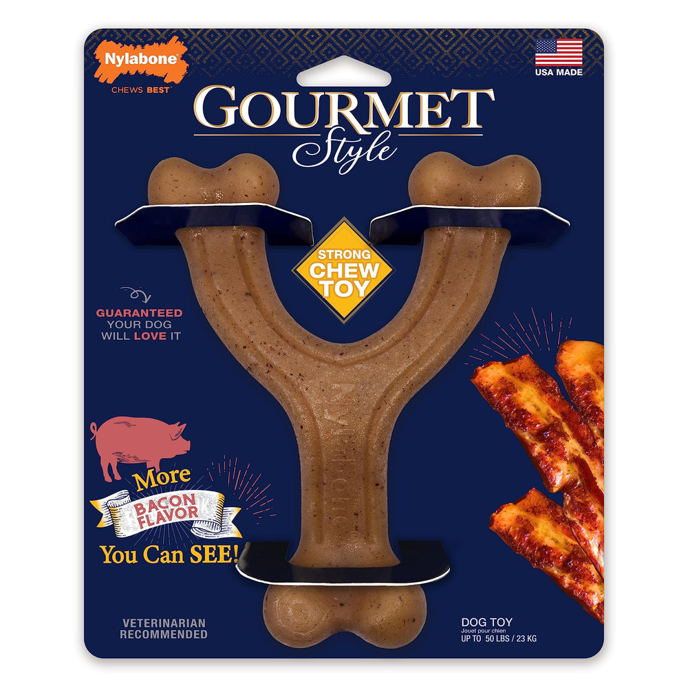 Nylabone face avant de l'emballage montrant le jouet et bénéfice durabilité