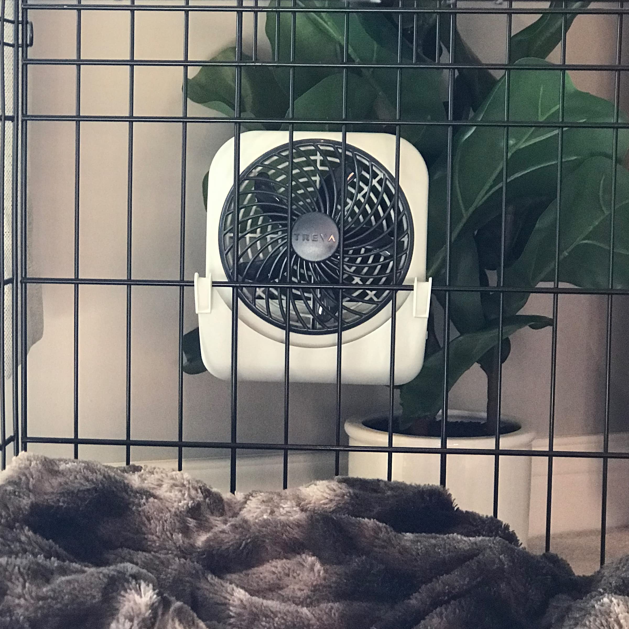 O2COOL Treva emballage ouvert montrant le ventilateur et manuel