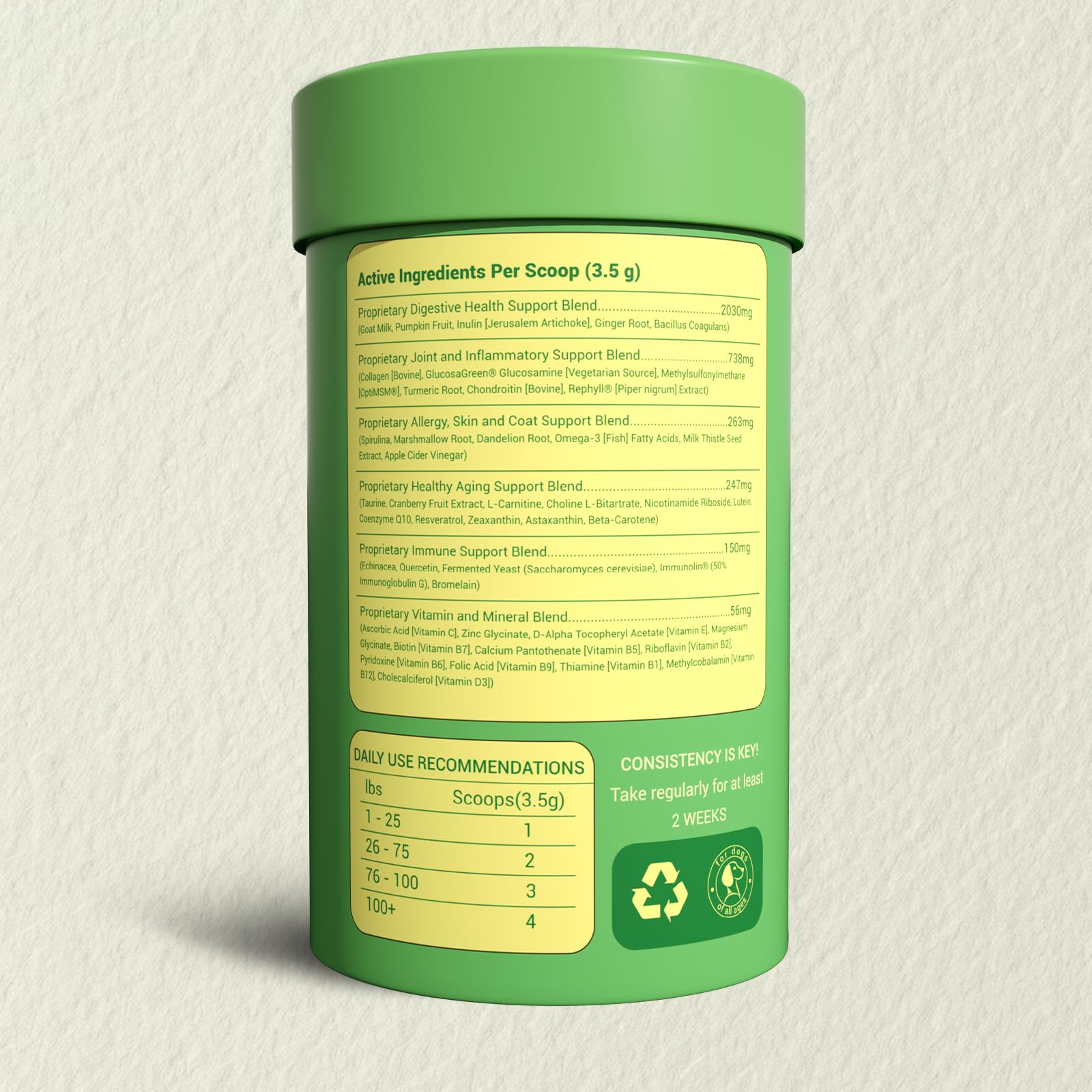 OailyMutra chien actif courant, illustrant soutien articulations et pelage