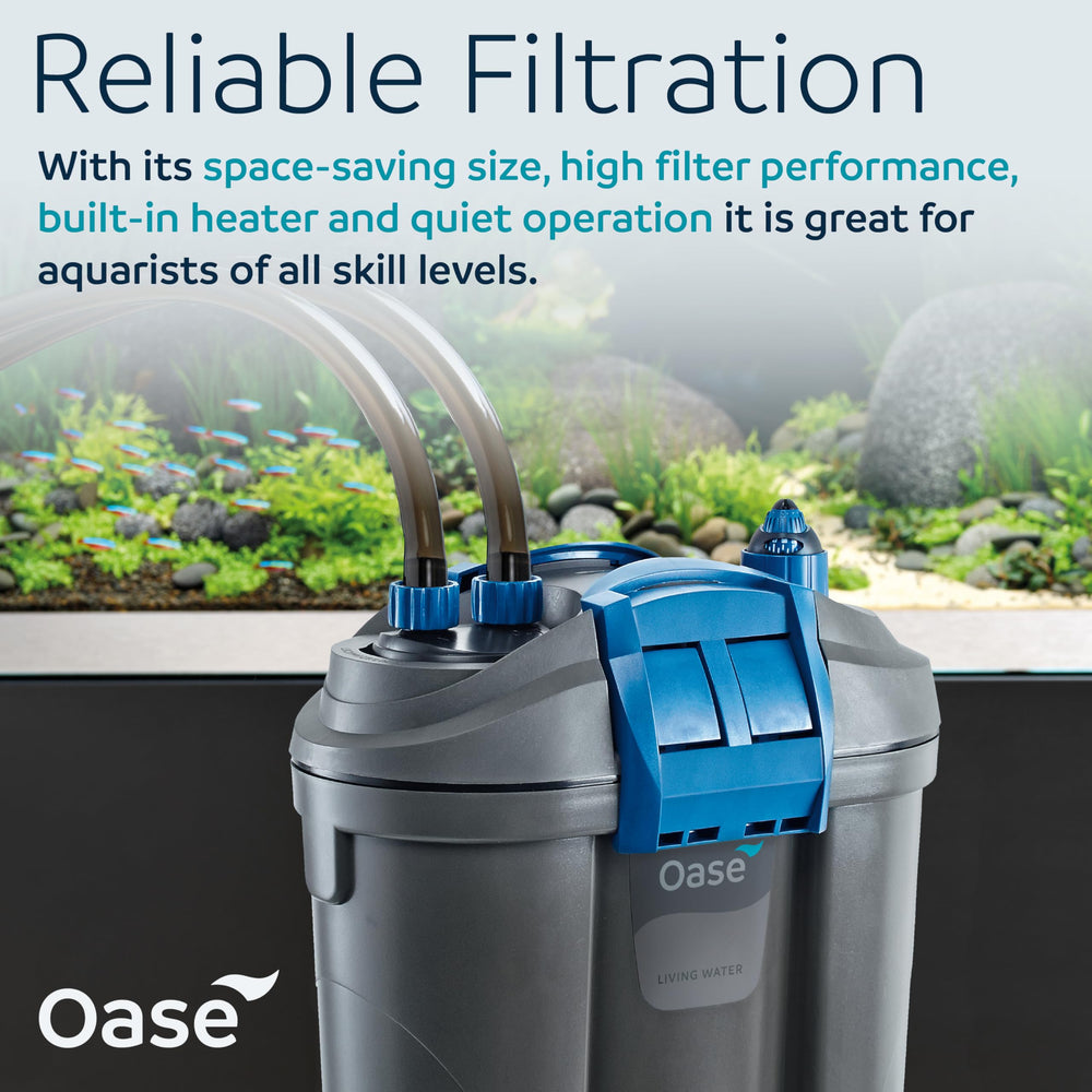OASE Filtosmart Thermo 100 gros plan sur élément chauffant intégré garantissant sécurité thermique