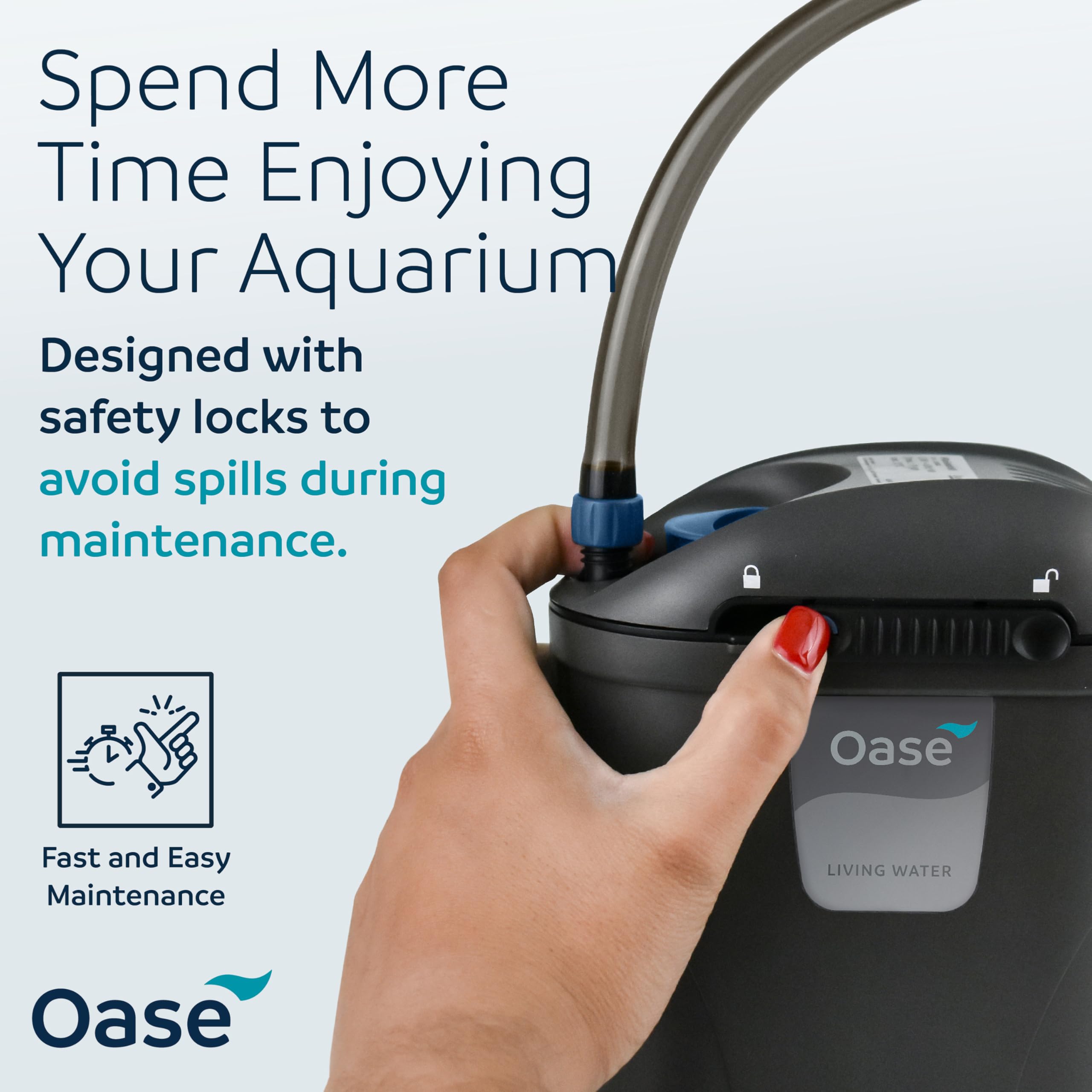 OASE FiltoSmart 60 pieds en caoutchouc réduisant vibration et rendant l'opération silencieuse