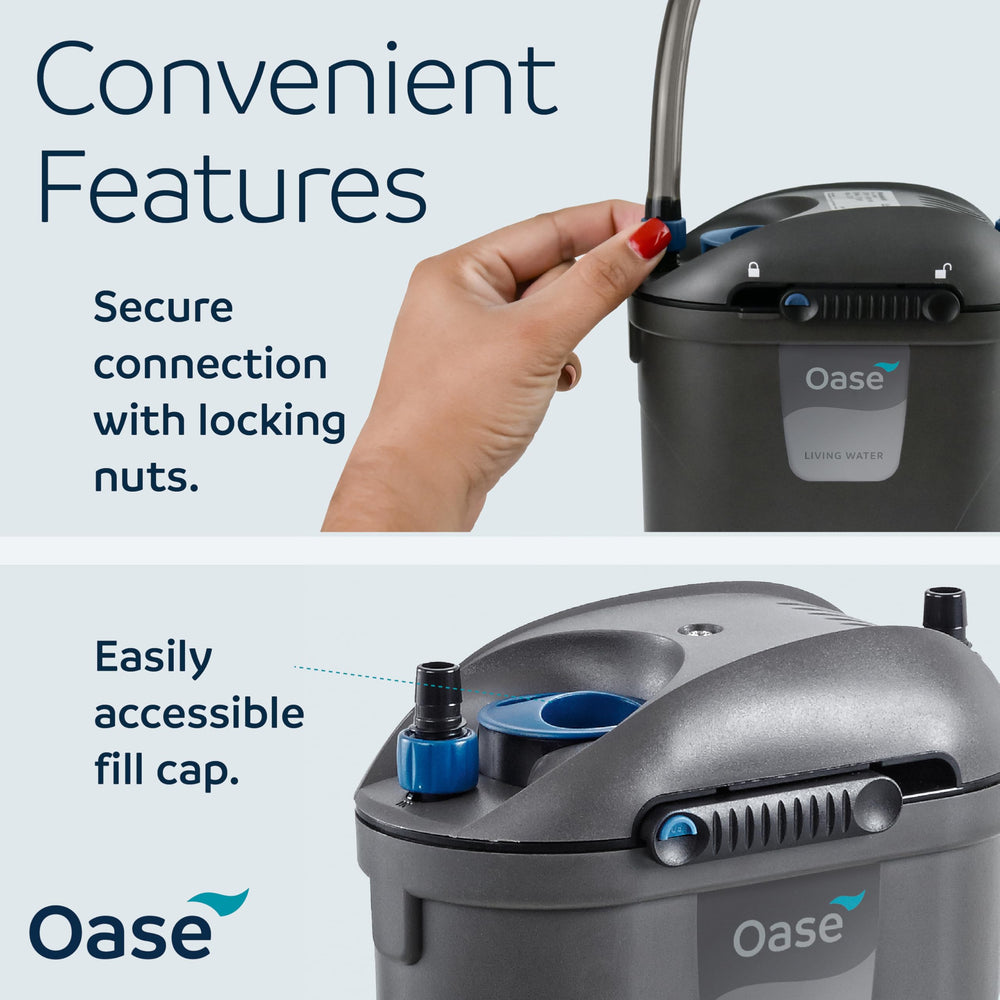 OASE FiltoSmart 60 réglages d'entrée et sortie pour contrôle précis du débit