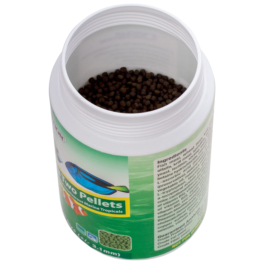 Ocean Nutrition scène lifestyle d'aquarium avec poissons colorés après alimentation