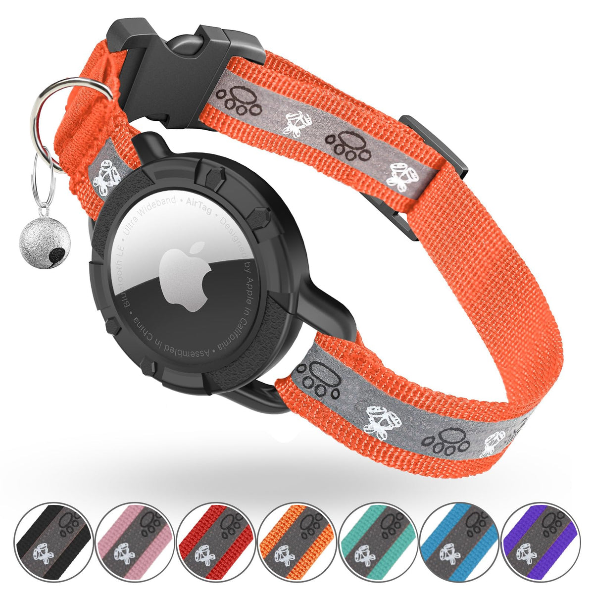 Odokele collier front packaging montrant design et poche AirTag pour protection