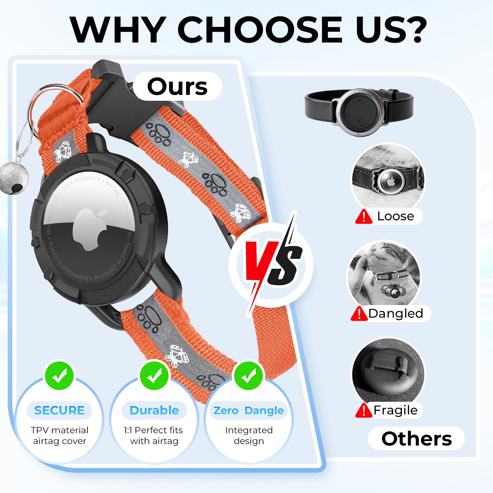Odokele collier AirTag comparaison taille pour choisir ajustement idéal