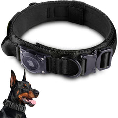 Odokele vue frontale du collier montrant l'ensemble et l'emplacement AirTag, protection fiable