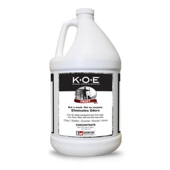 Odorcide KOE Frost flacon 128 oz montrant l'étiquette et l'emballage, efficacité professionnelle
