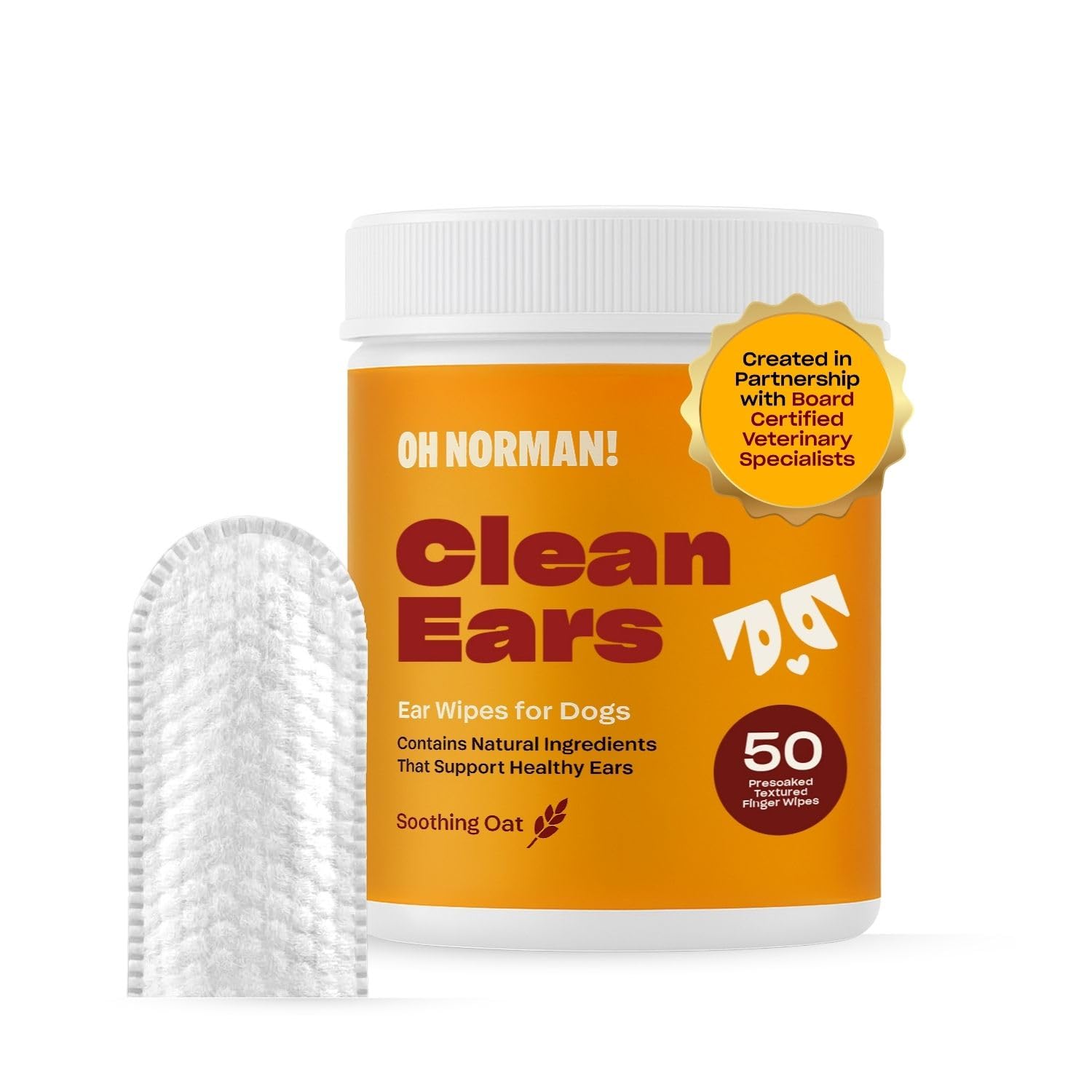 Oh Norman! emballage avant montrant 50 lingettes, facilite l'achat