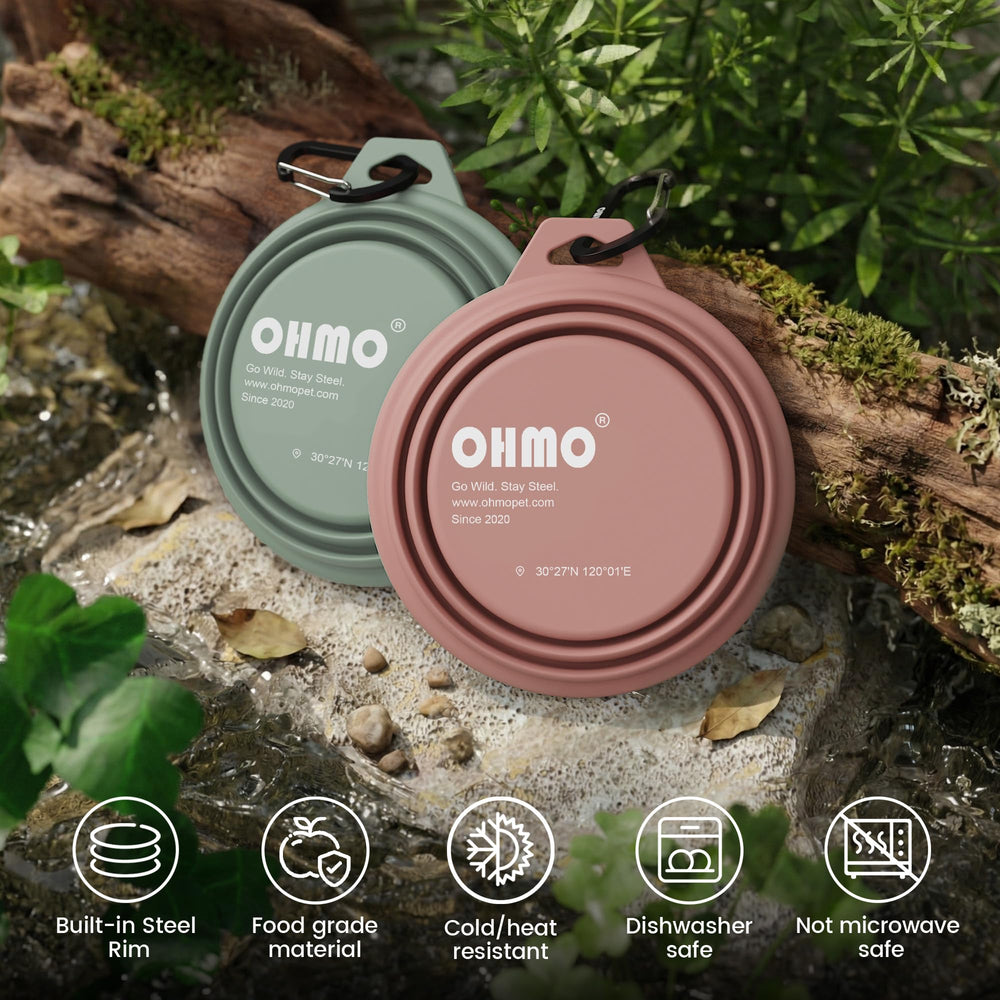 OHMO gamelle tenue en main pour comparaison de taille, transportable