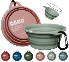OHMO gamelle devant emballage montrant lot corail et sauge, gain d'espace
