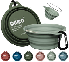 OHMO gamelle pliable face avant montrant le design camo et vert sauge utile en sorties