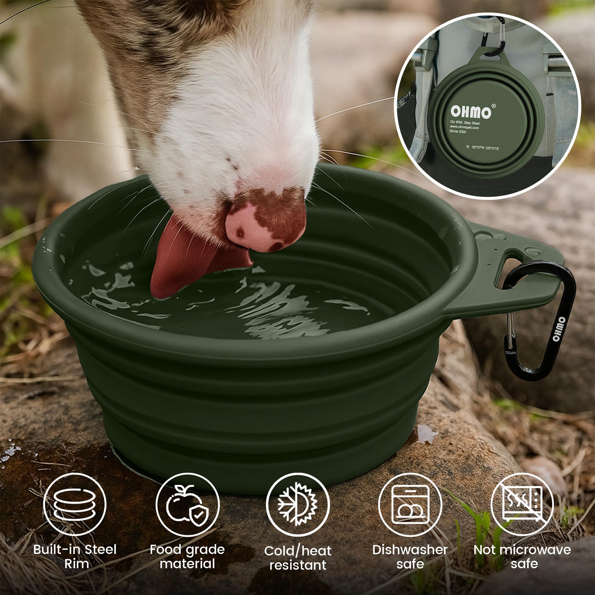 OHMO détail silicone lisse montrant matériau alimentaire facile à nettoyer
