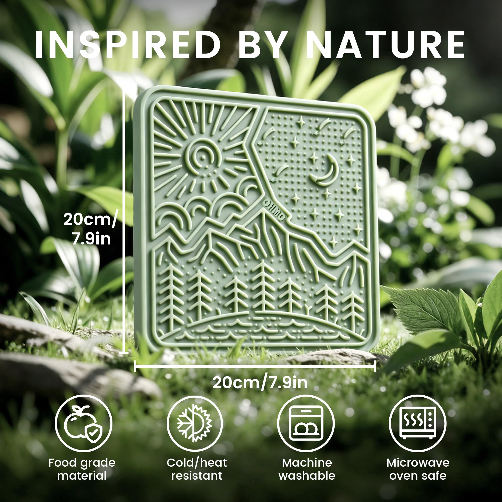 OHMO gros plan texture surface aidant à retenir nourriture et stimuler léchage