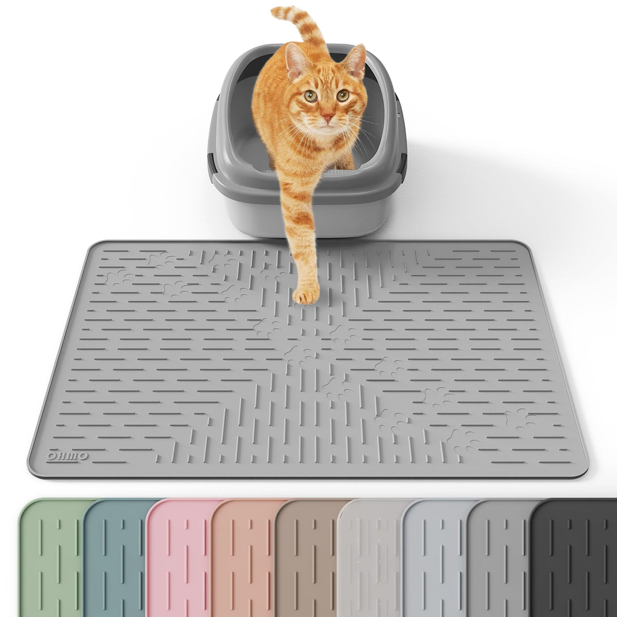 ohmo tapis litière vue avant montrant surface de capture pratiques