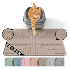 OHMO vue avant du tapis litière beige protégeant le sol