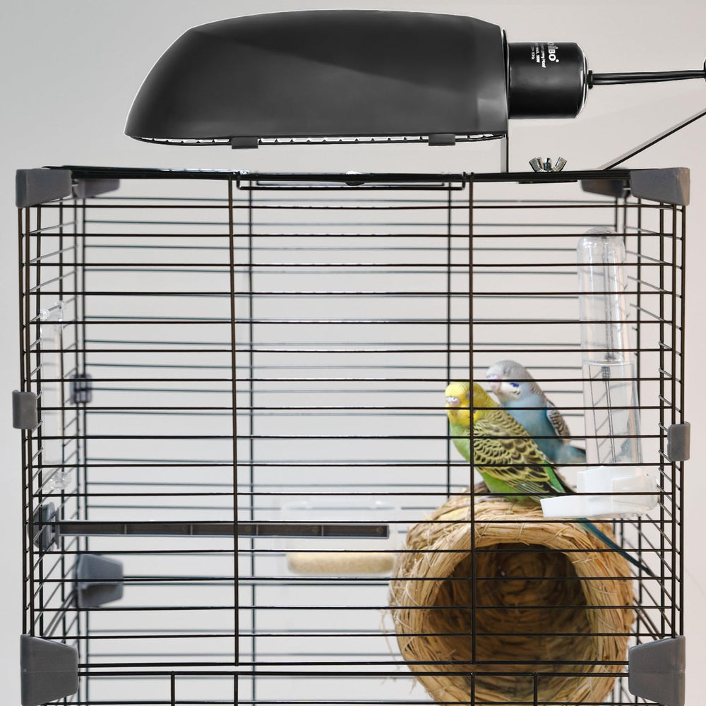 Oiibo lampe installée dans une cage avec perruche, améliore visibilité