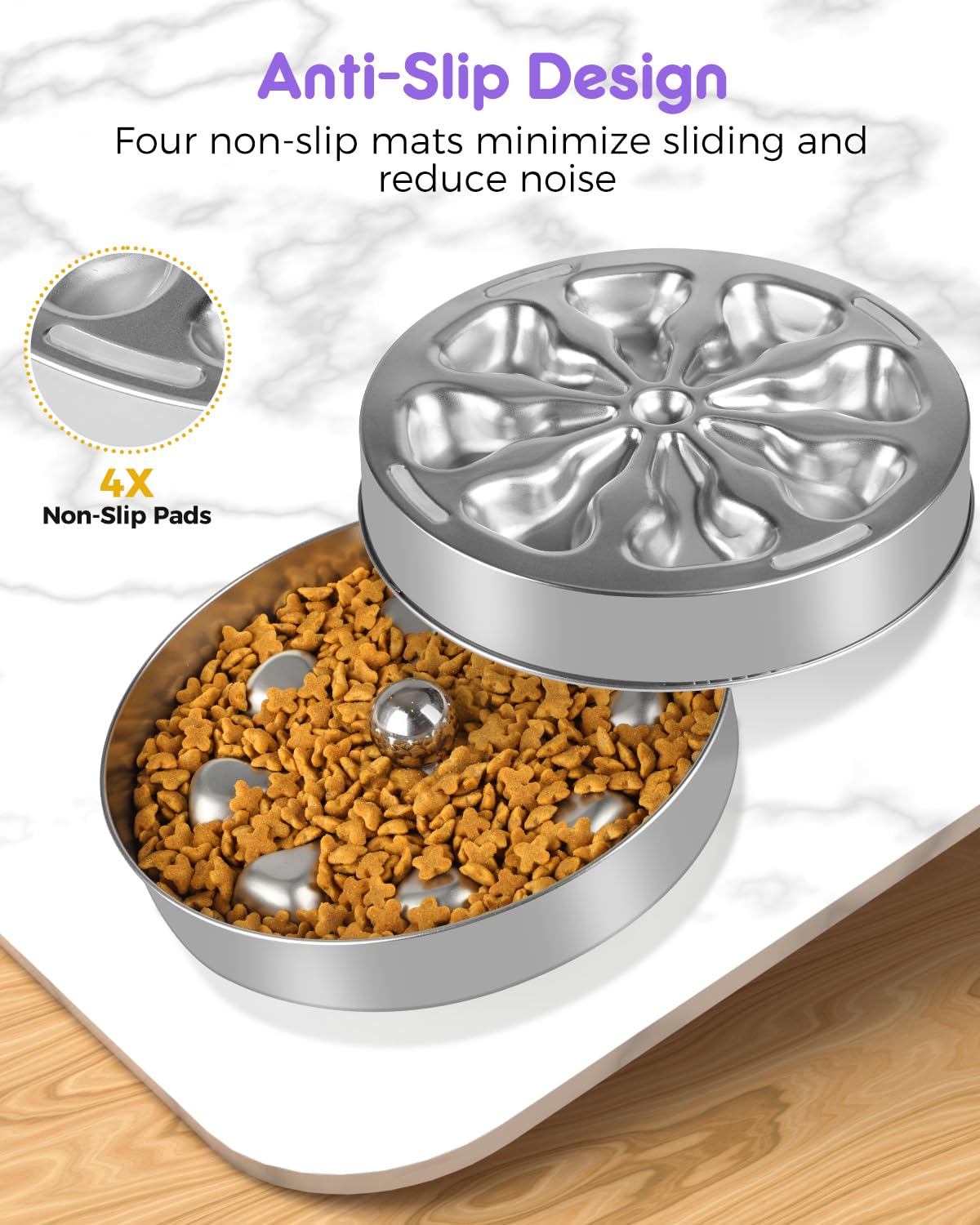Oiwliur gamelle en usage avec chien pour repas plus lent et sûr