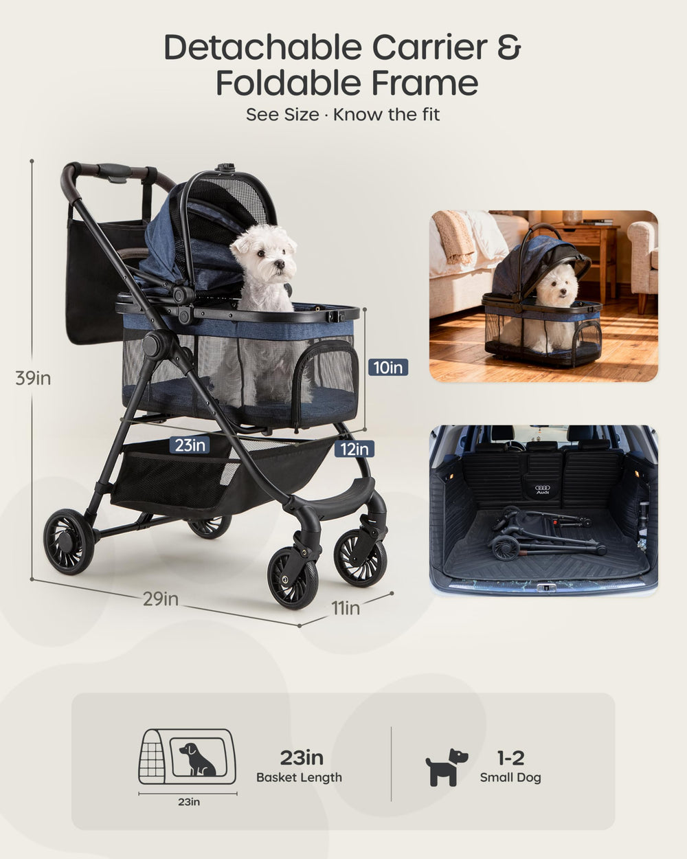 ojcme panier détachable facilitant transferts maison-voiture