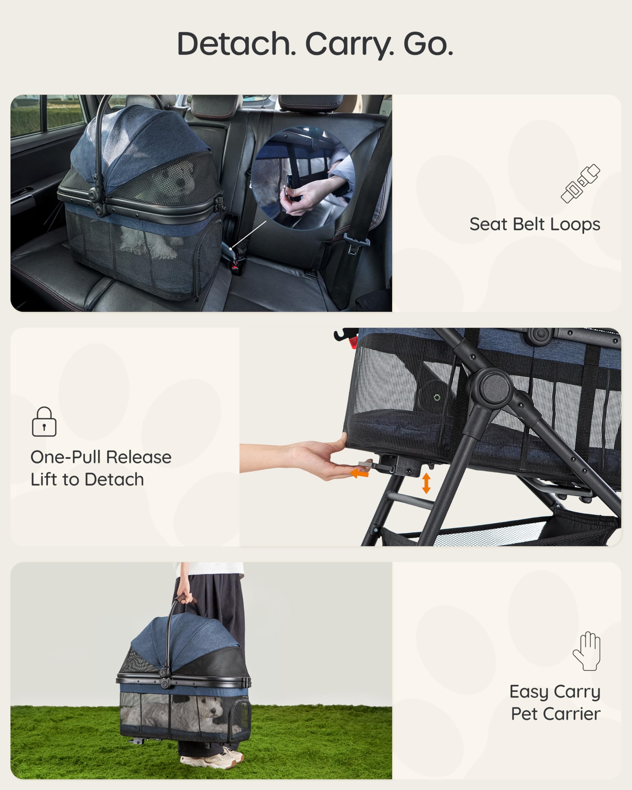 ojcme roues PU et frein une-touch pour sécurité instantanée