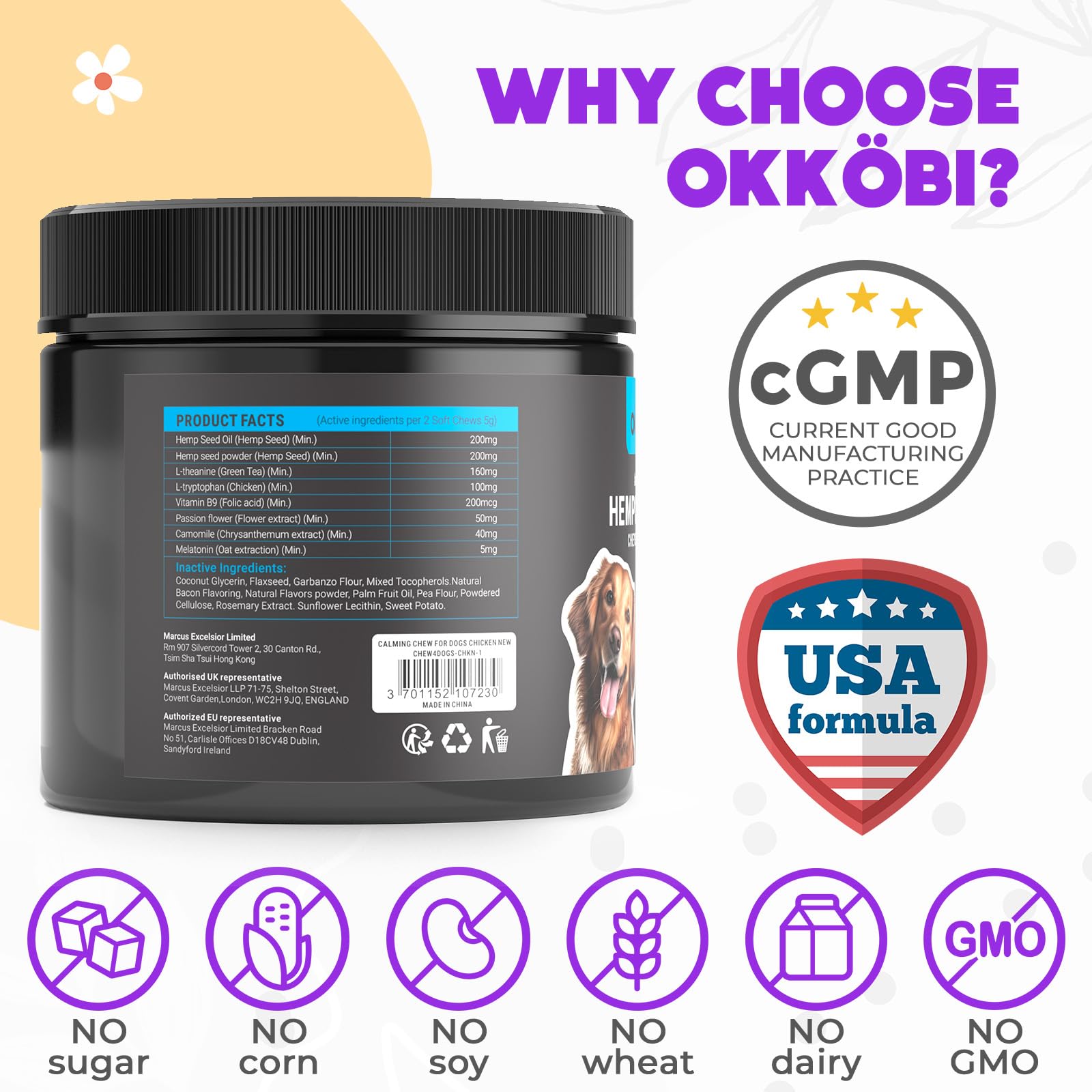 OKKÖBI comparaison de taille avec main, évaluer portion et dose
