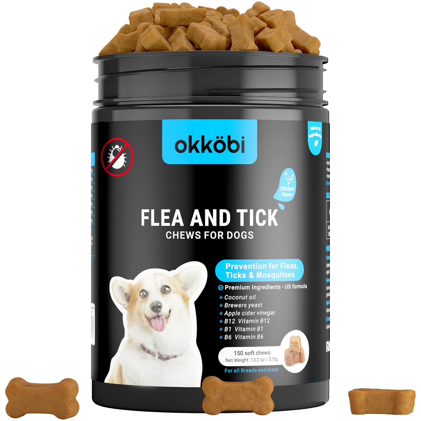 OKKÖBI emballage avant goût poulet montrant le format pratique et l’étiquette claire