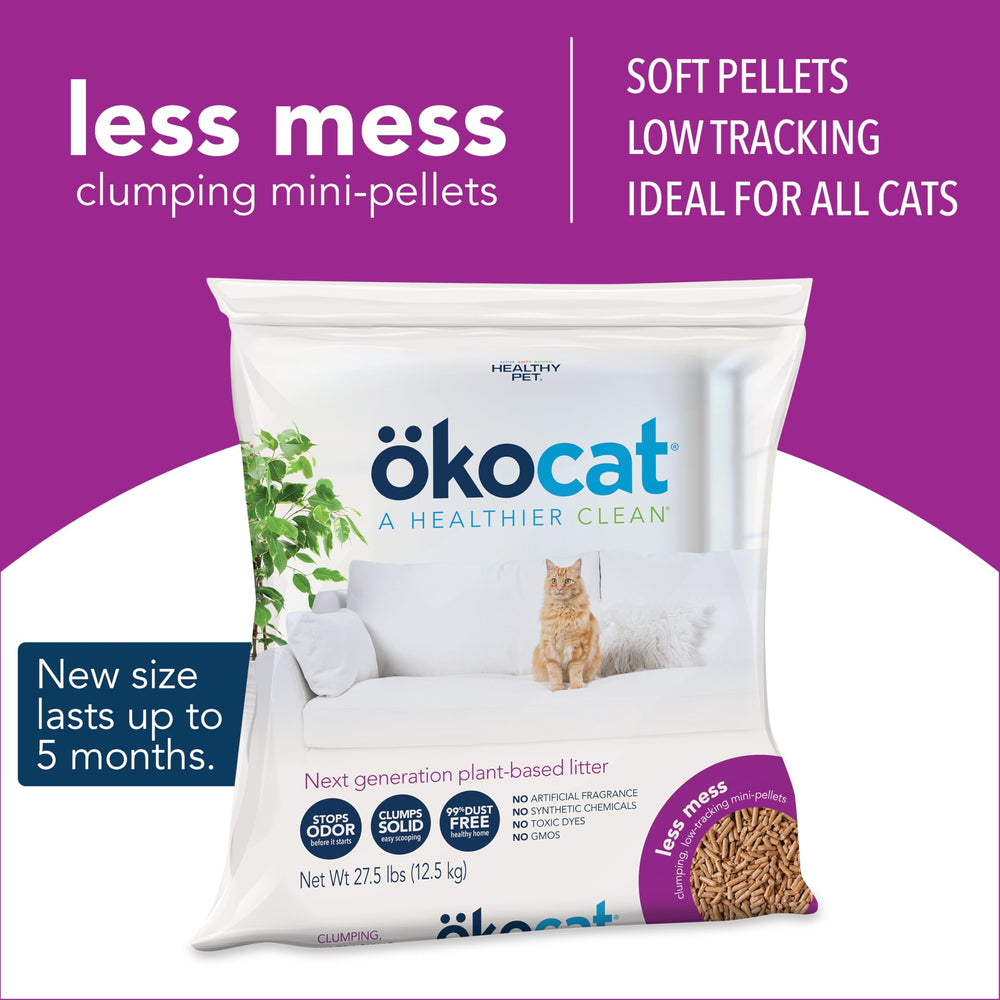ÖKOCAT gros plan granulométrie des mini-pellets pour moins de poussière
