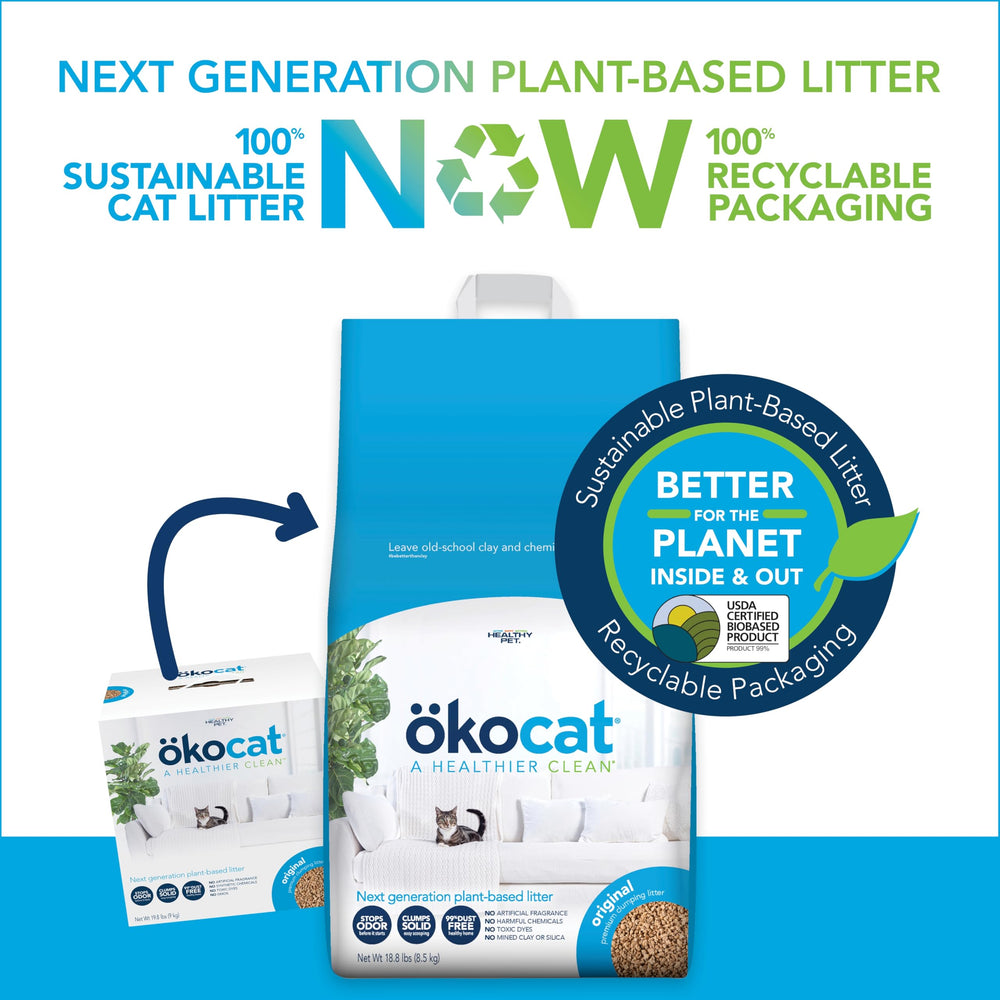 ÖKOCAT poignée en papier robuste facilitant le transport et le rangement