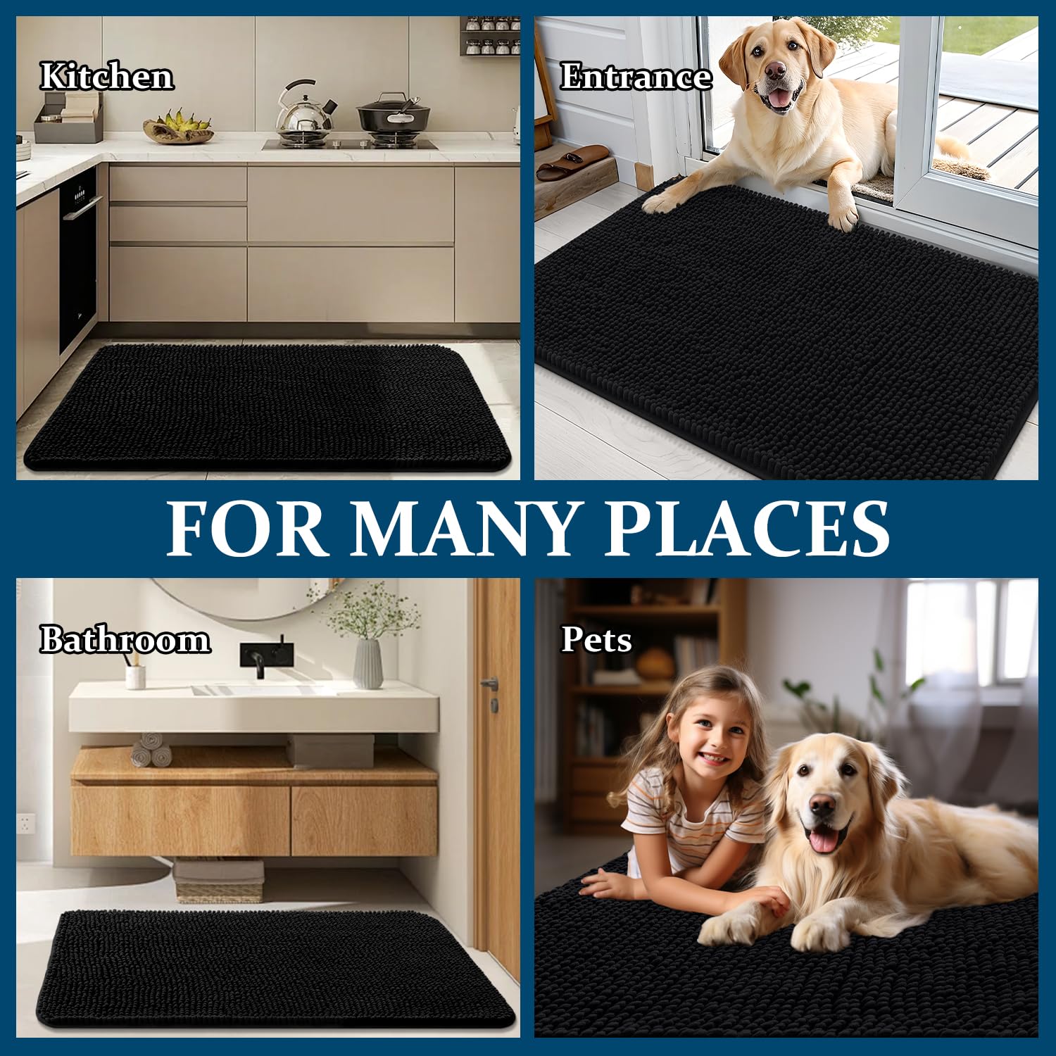 OLANLY tapis en ambiance entrée gardant sols propres et secs