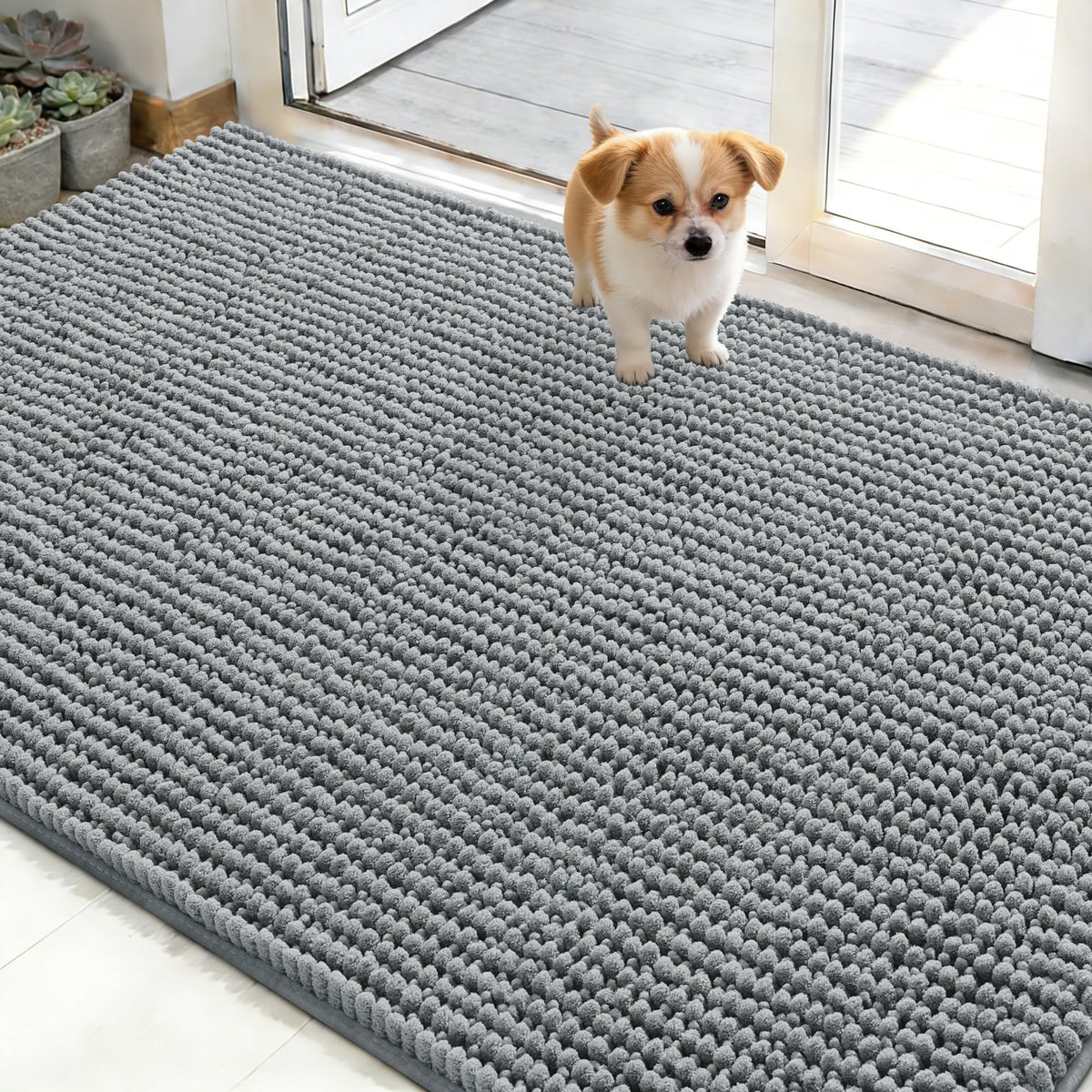OLANLY tapis face avant montrant absorption rapide et surface douce