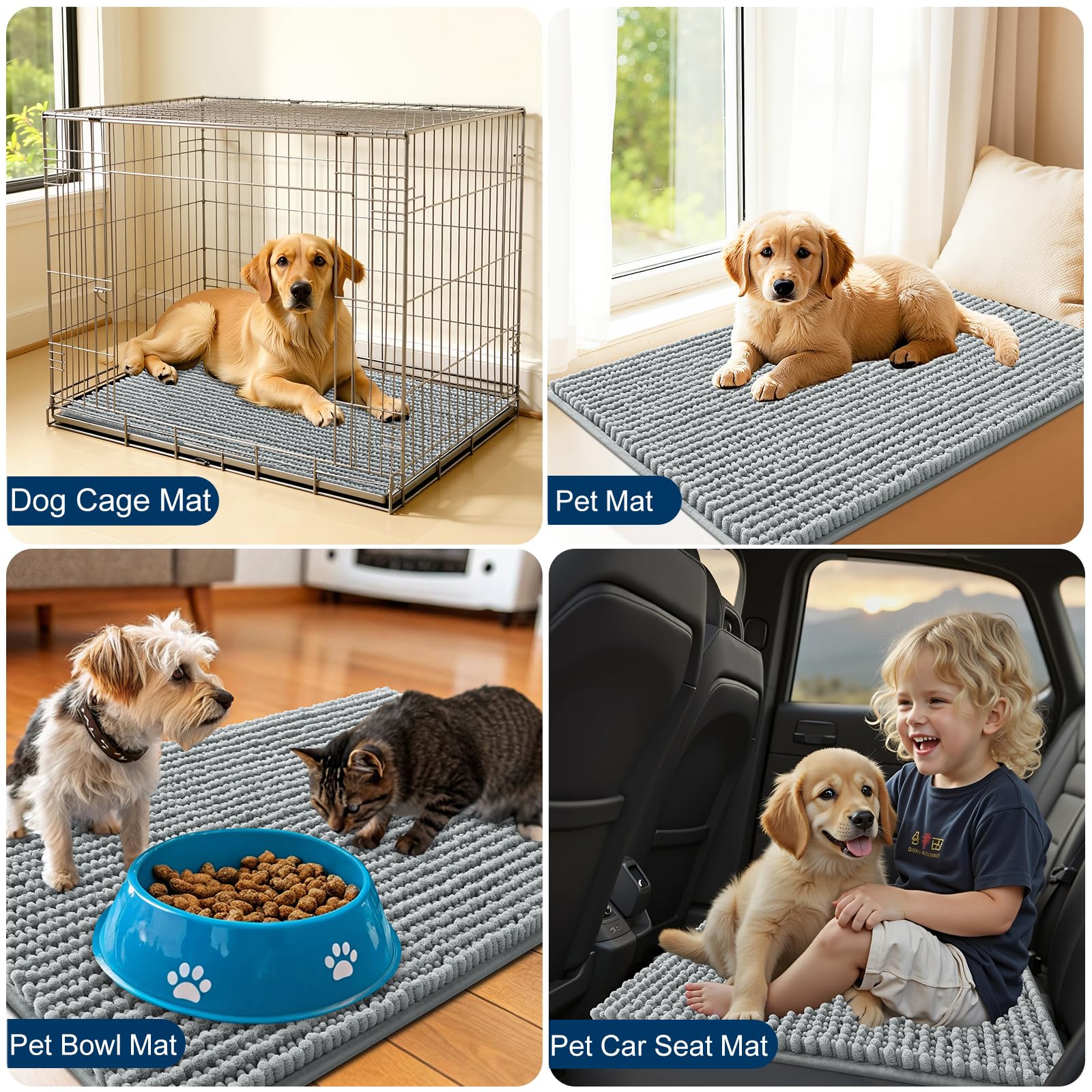 OLANLY tapis en machine illustrant entretien facile et lavable