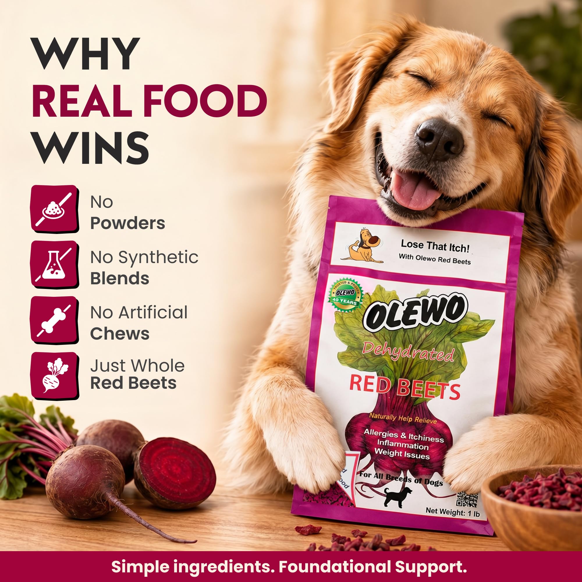 Olewo étiquette nutritionnelle lisible montrant ingrédients clean