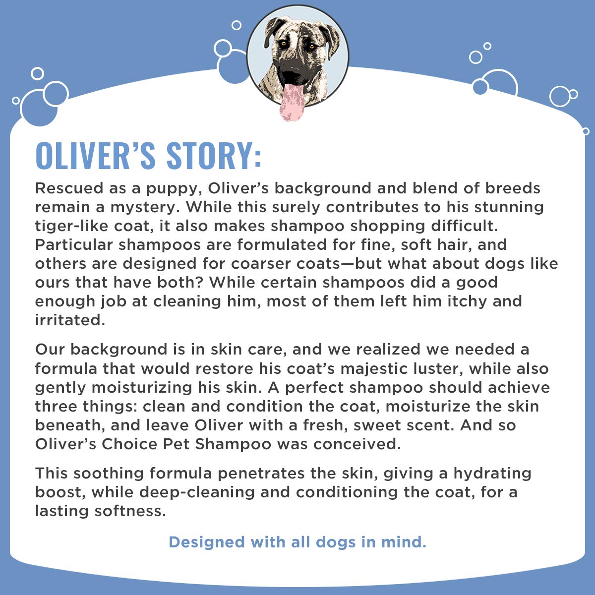 OLIVER'S CHOICE flacon à côté d'un objet courant montrant l'échelle et le volume