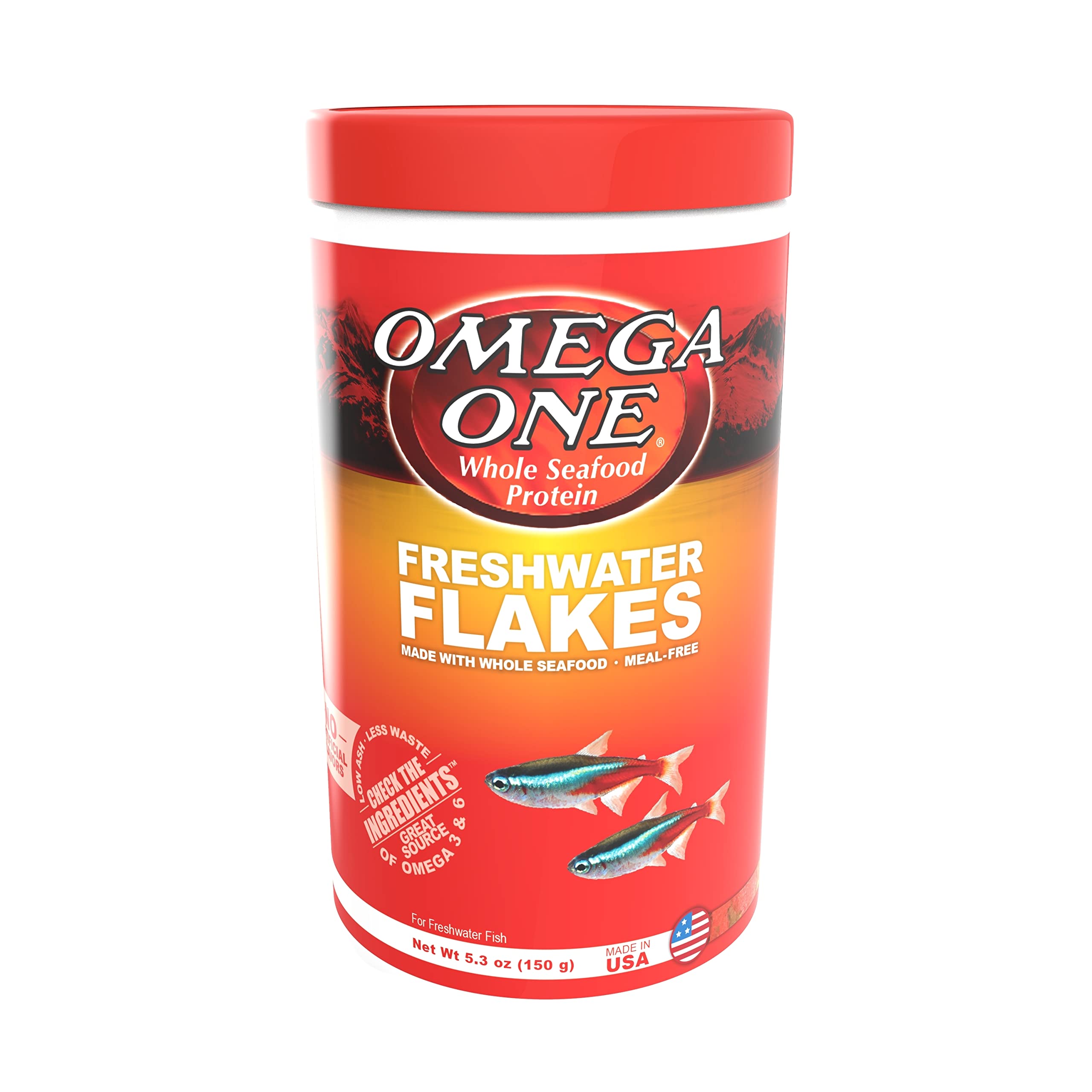 Omega One gros plan sur texture des flocons, favorise moindre dissolution