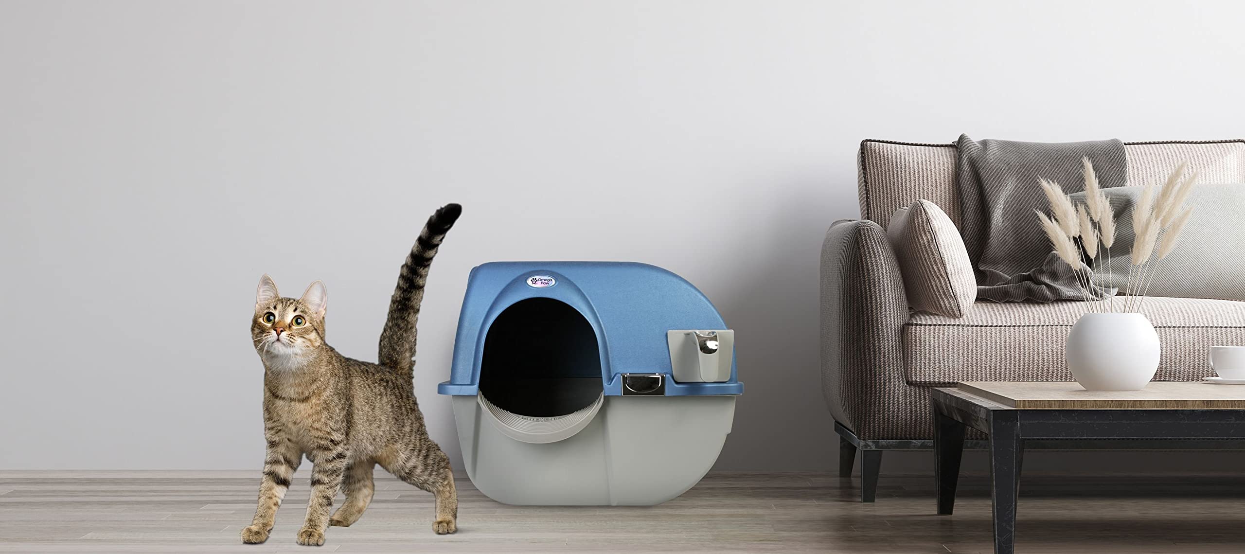 Omega Paw tiroir à déchets ouvert facilitant la vidange hygiénique