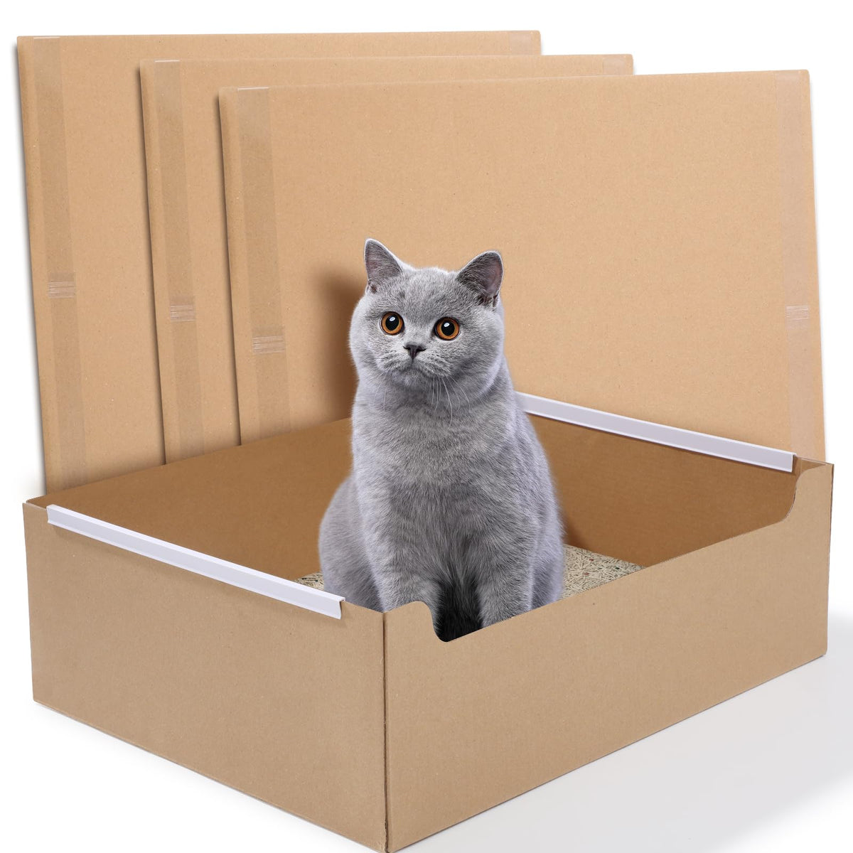 ondware bac litière pack de 4 vue avant montrant simplicité d'utilisation