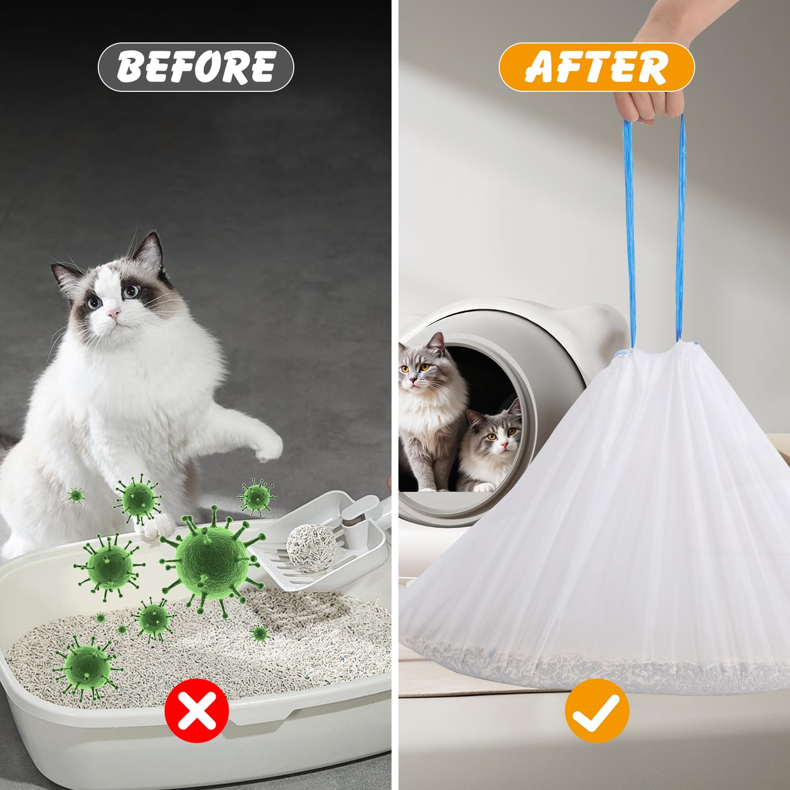 ondware comparaison de taille avec plateau, adaptation fiable aux Litter Robot