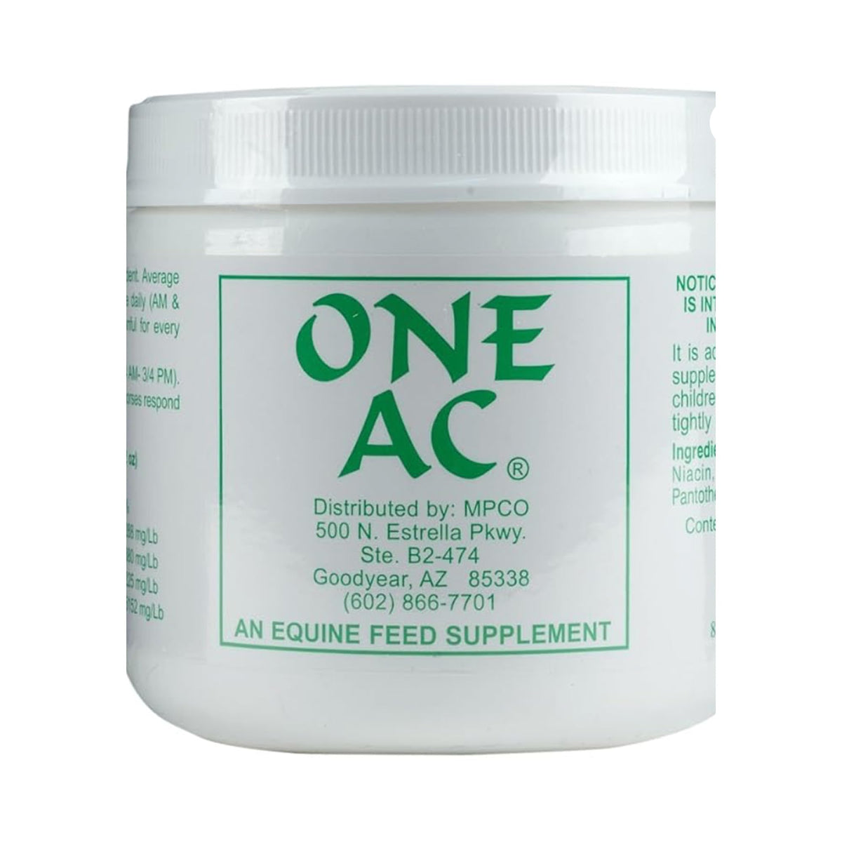 ONE AC pot 200 g montrant l'étiquette et usage pratique pour soutenir la sudation
