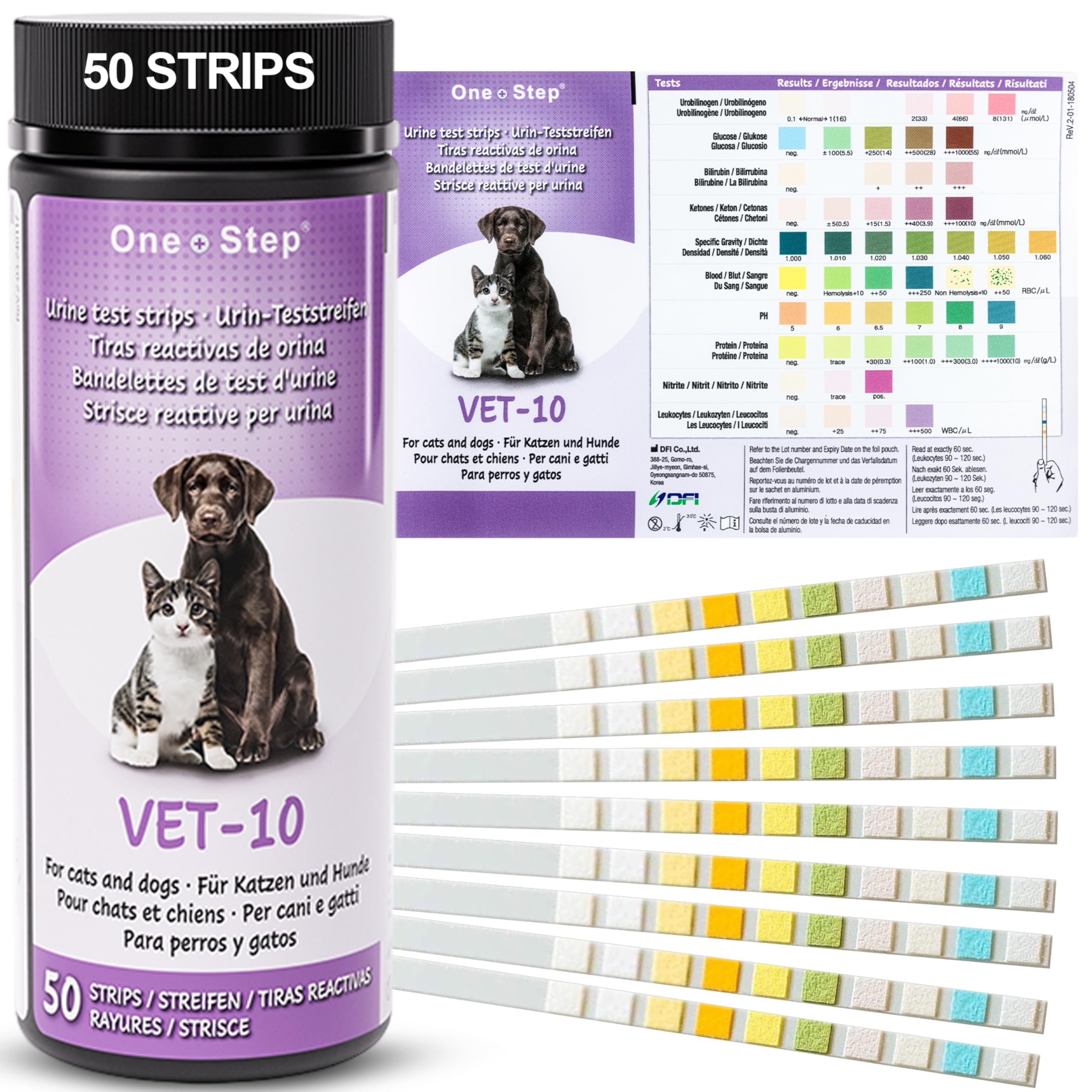 One Step emballage avant montrant 50 bandelettes et utilité pratique