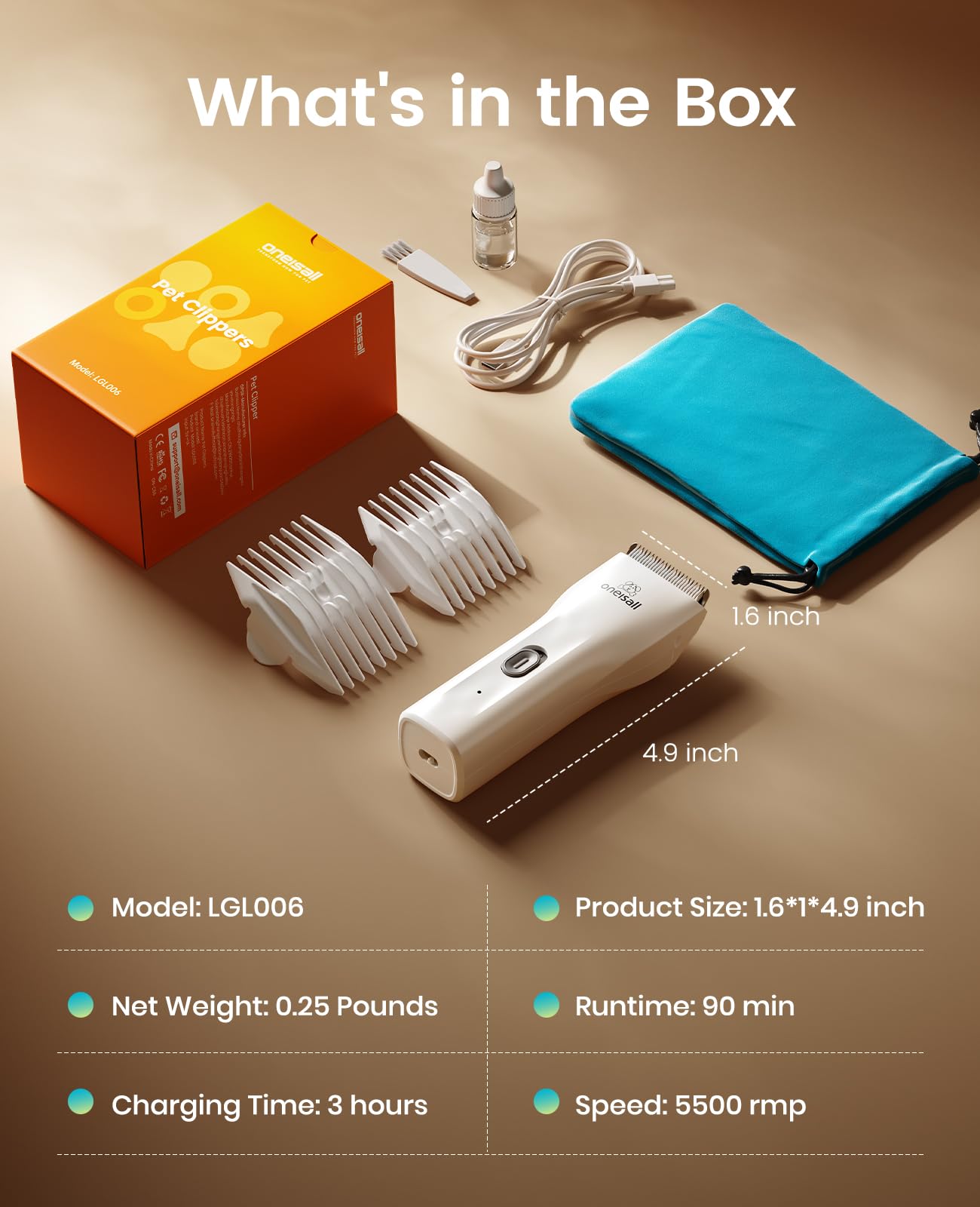 oneisall tondeuse sous l'eau montrant étanchéité IPX7 et nettoyage simple