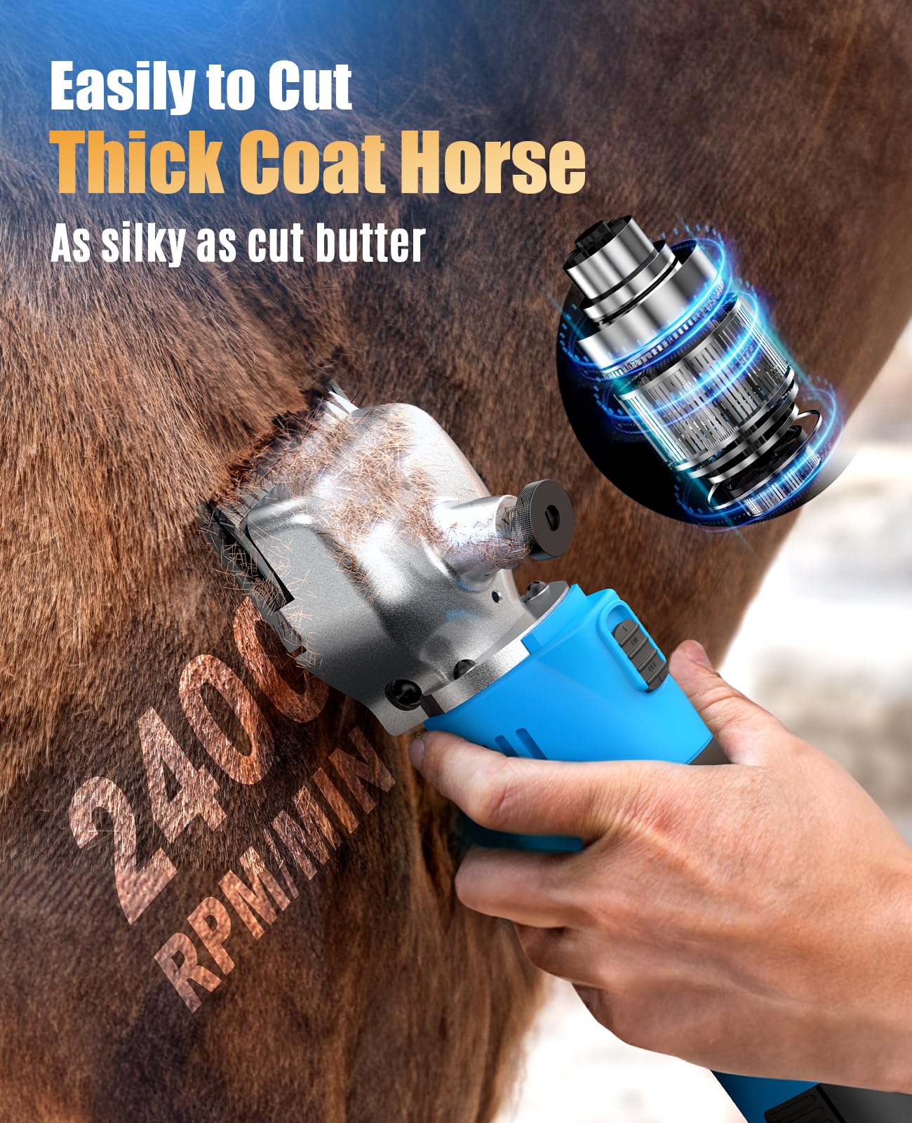 oneisall tondeuse en usage sur cheval facilitant la tonte