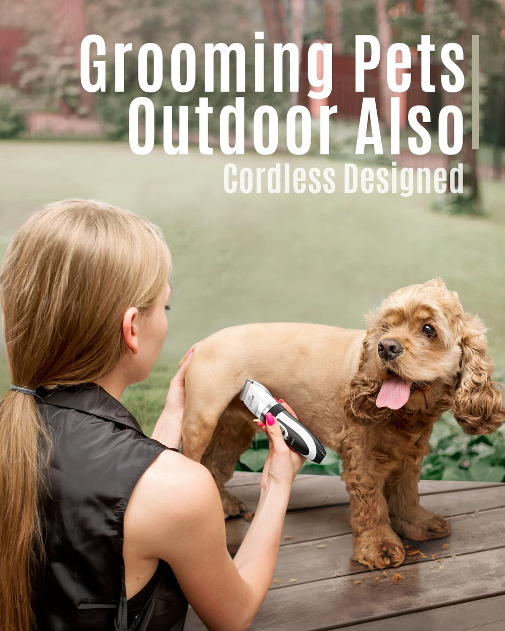 oneisall tondeuse en action sur un chien, coupe silencieuse et confortable