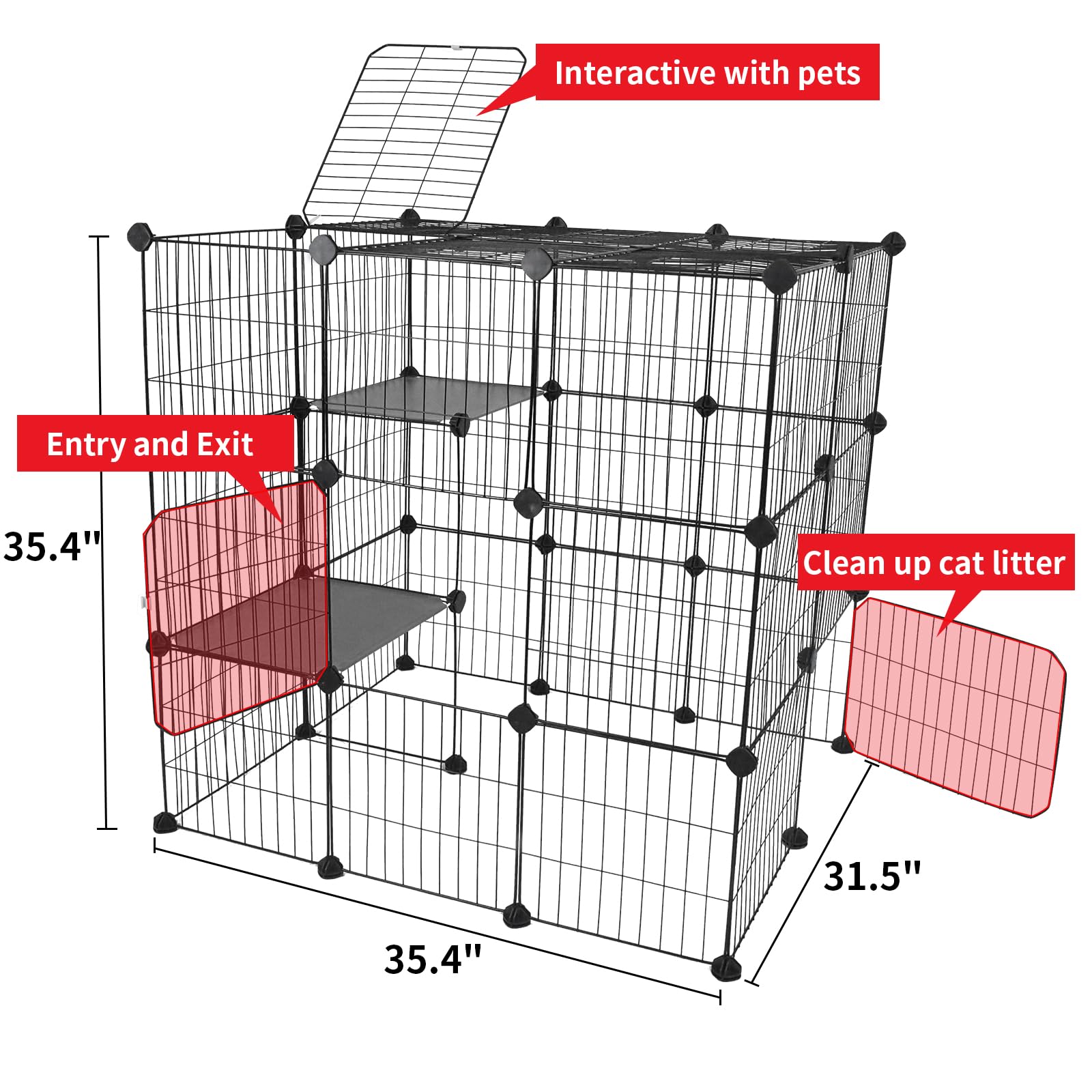 Oneluck comparaison avec chat montrant dimensions adaptées
