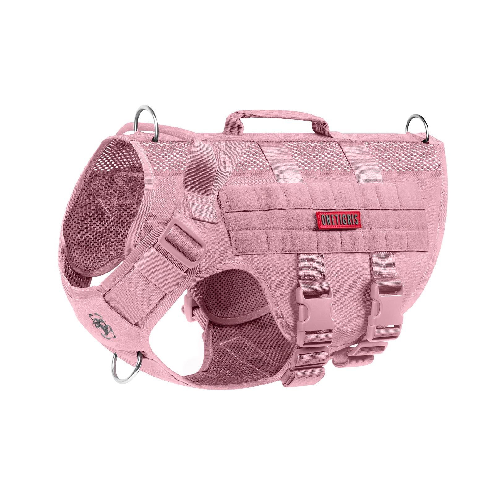 OneTigris harnais rose face avant montrant confort et maintien