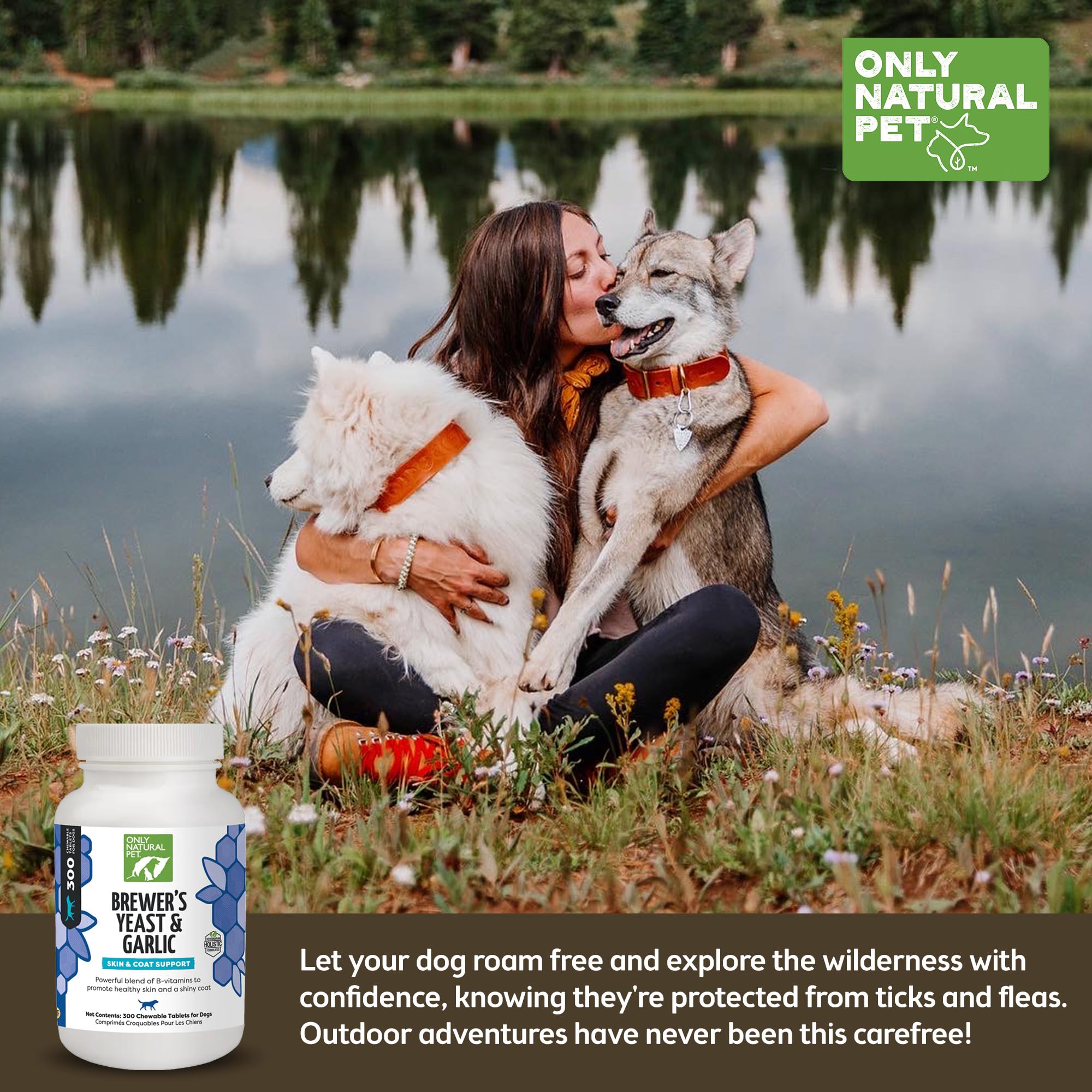 Only Natural Pet chien au pelage brillant illustrant soutien peau et pelage