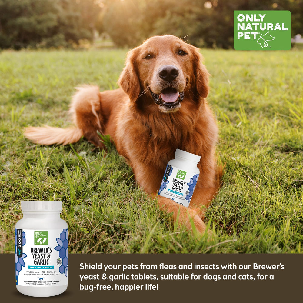 Only Natural Pet comparaison taille montrant échelle des comprimés et dosage visuel