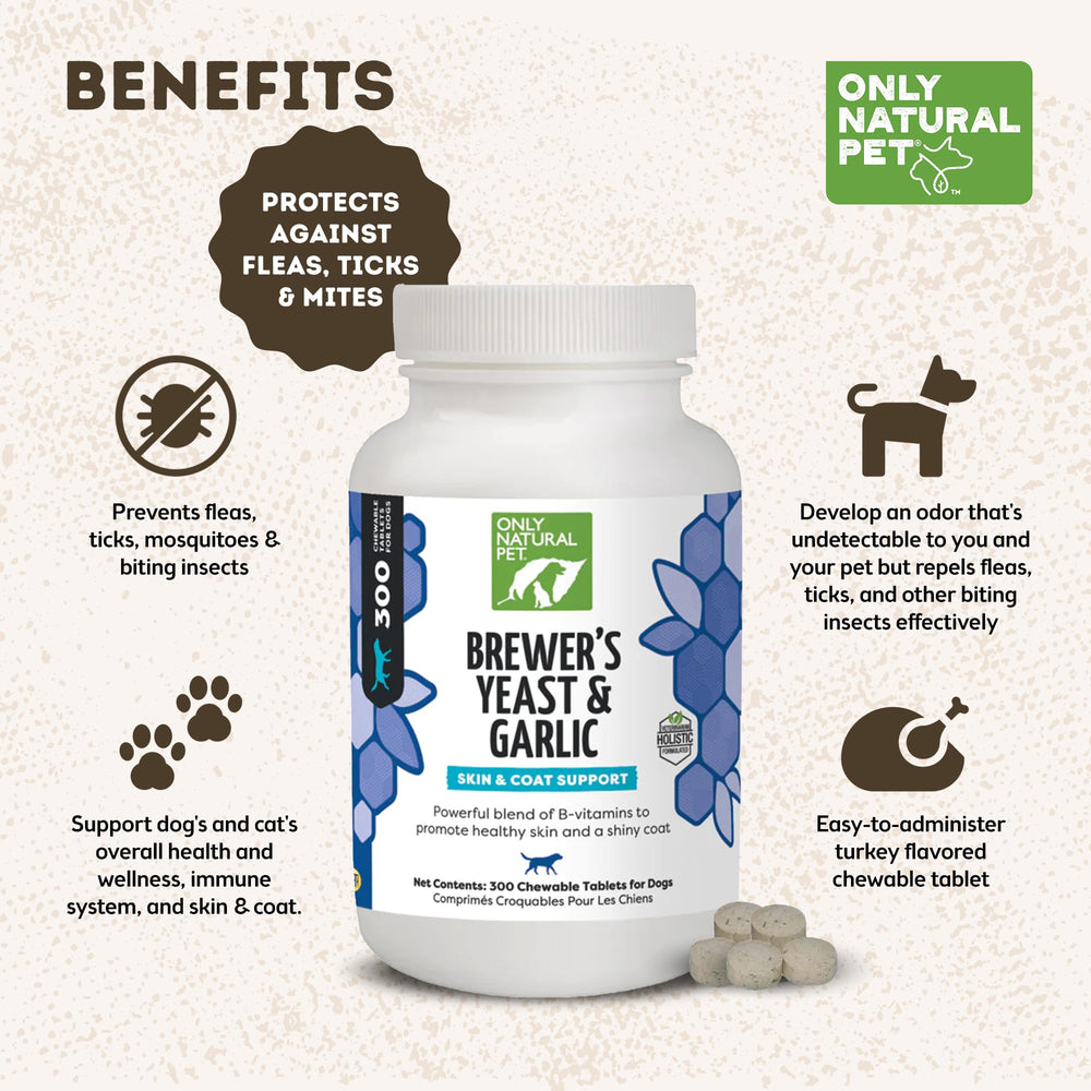 Only Natural Pet comprimé gros plan illustrant la forme mastiquable pratique