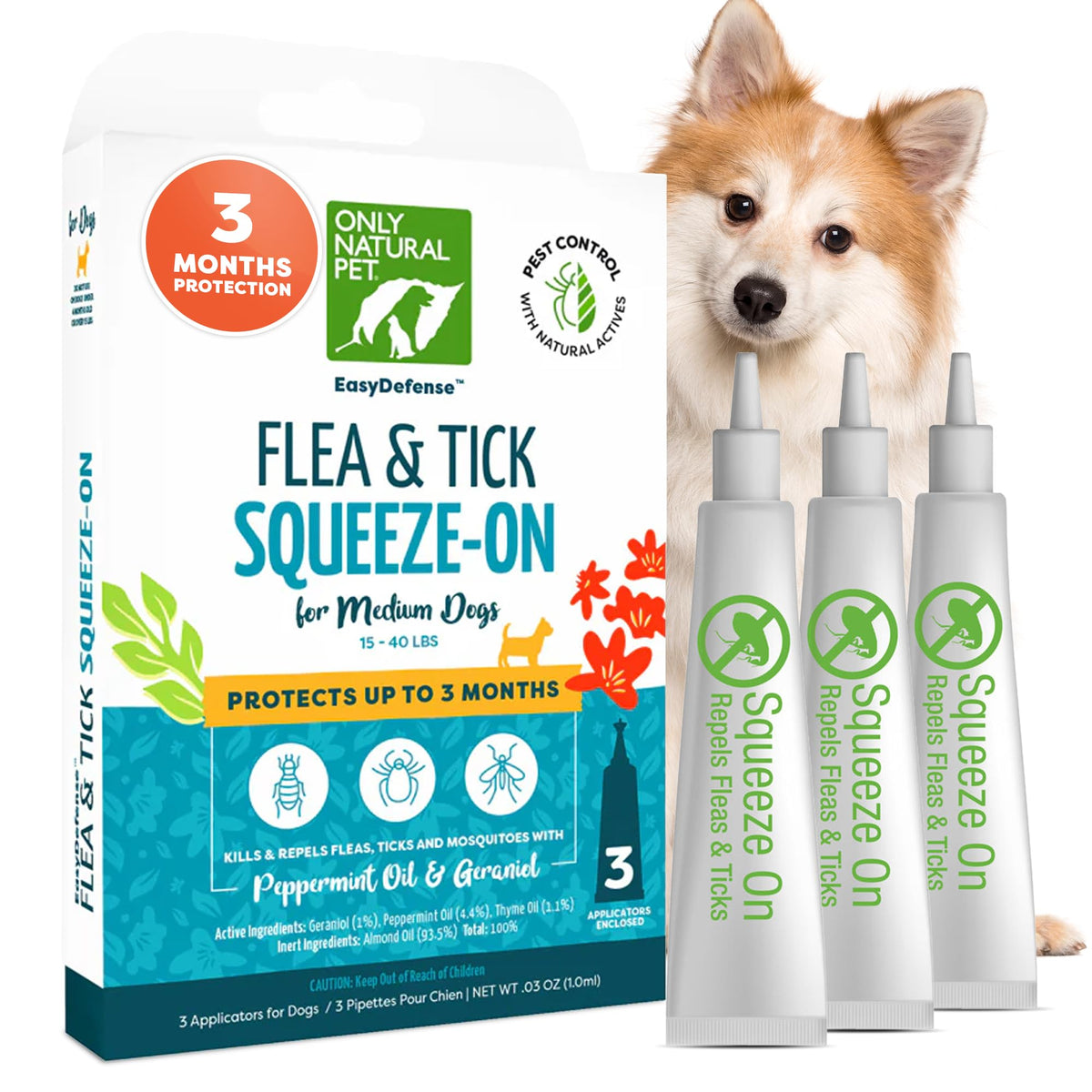 Only Natural Pet emballage avant montrant coffret trois tubes bénéfice praticité