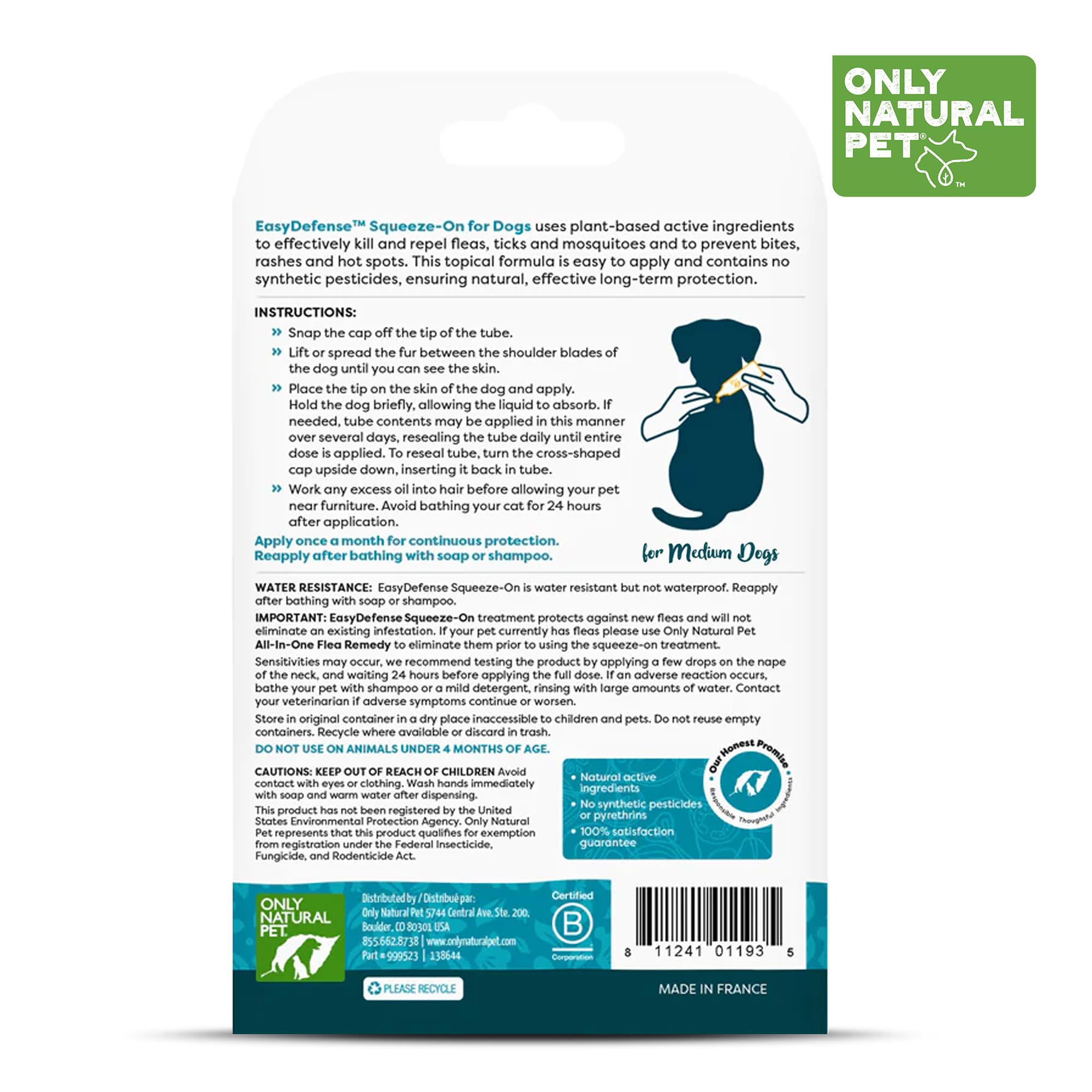 Only Natural Pet tube gros plan affichant embout pour application précise