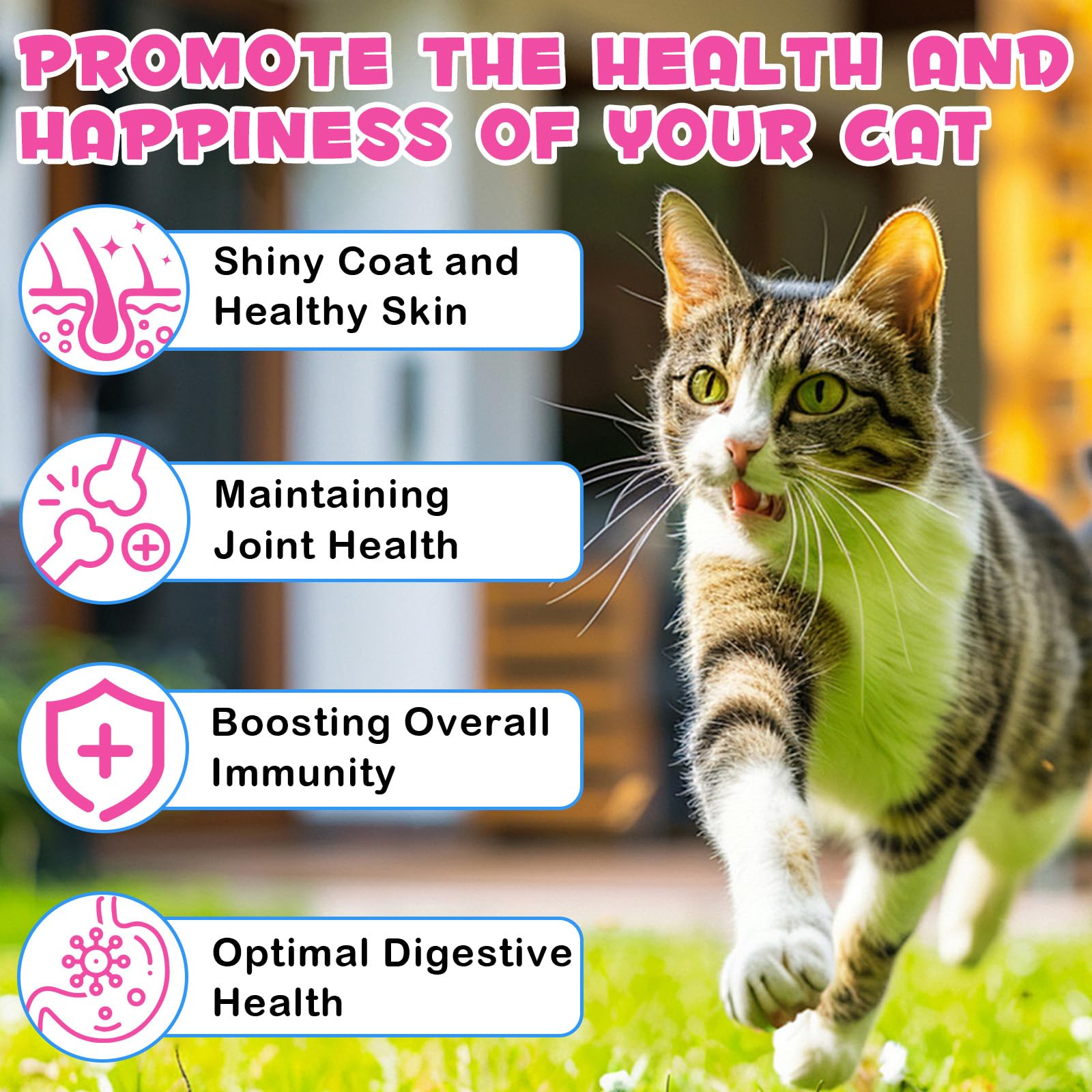 Flacon Onznoz Collagen for Cats à côté d’un ruban mesure pour échelle pratique