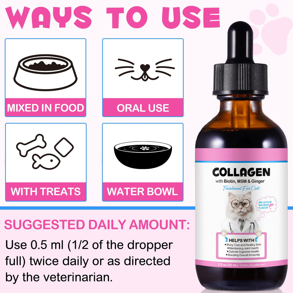 Onznoz Collagen for Cats versé dans nourriture de chat, améliore acceptation